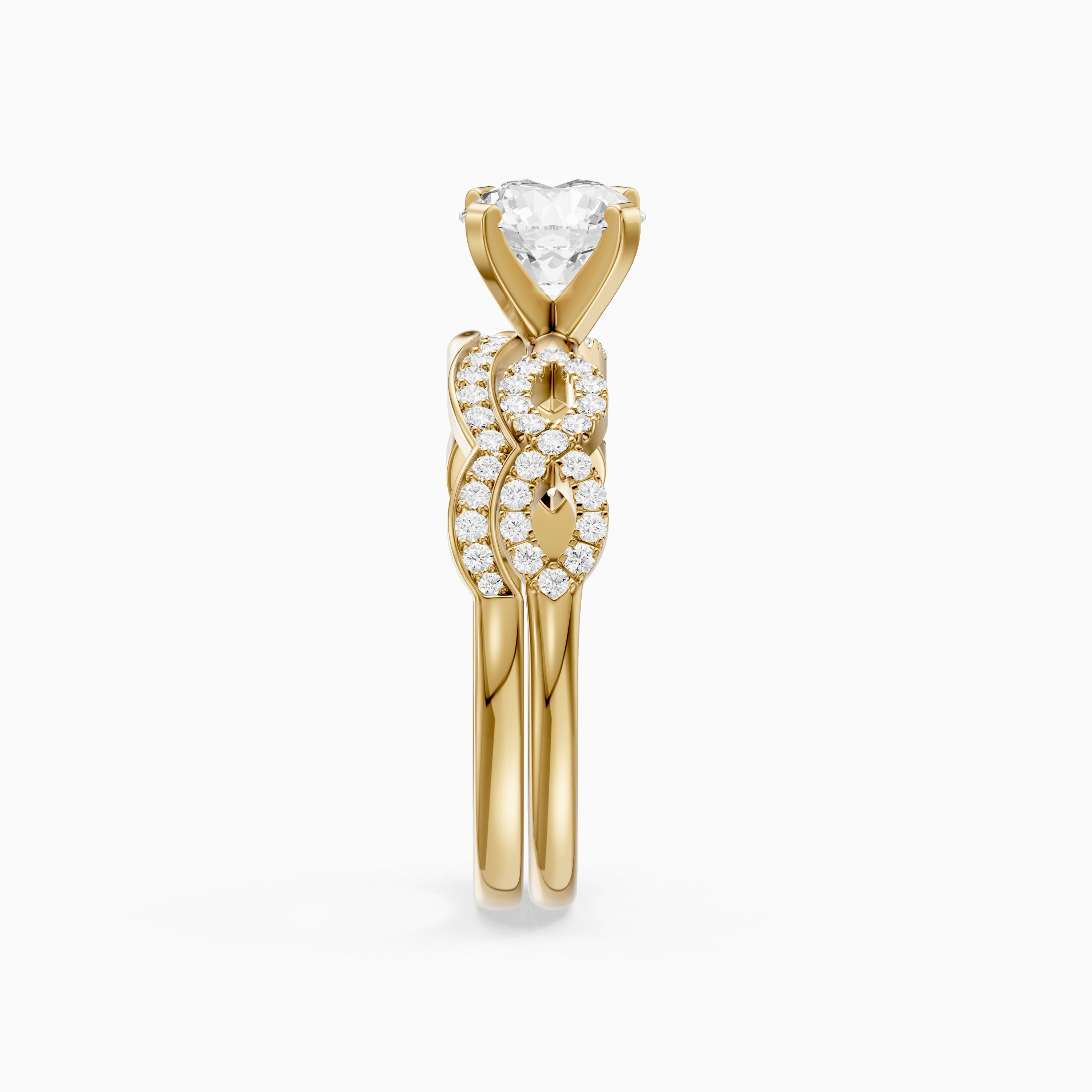 Bertina Round Lab Grown Diamond Infinity Twist Bridal Set