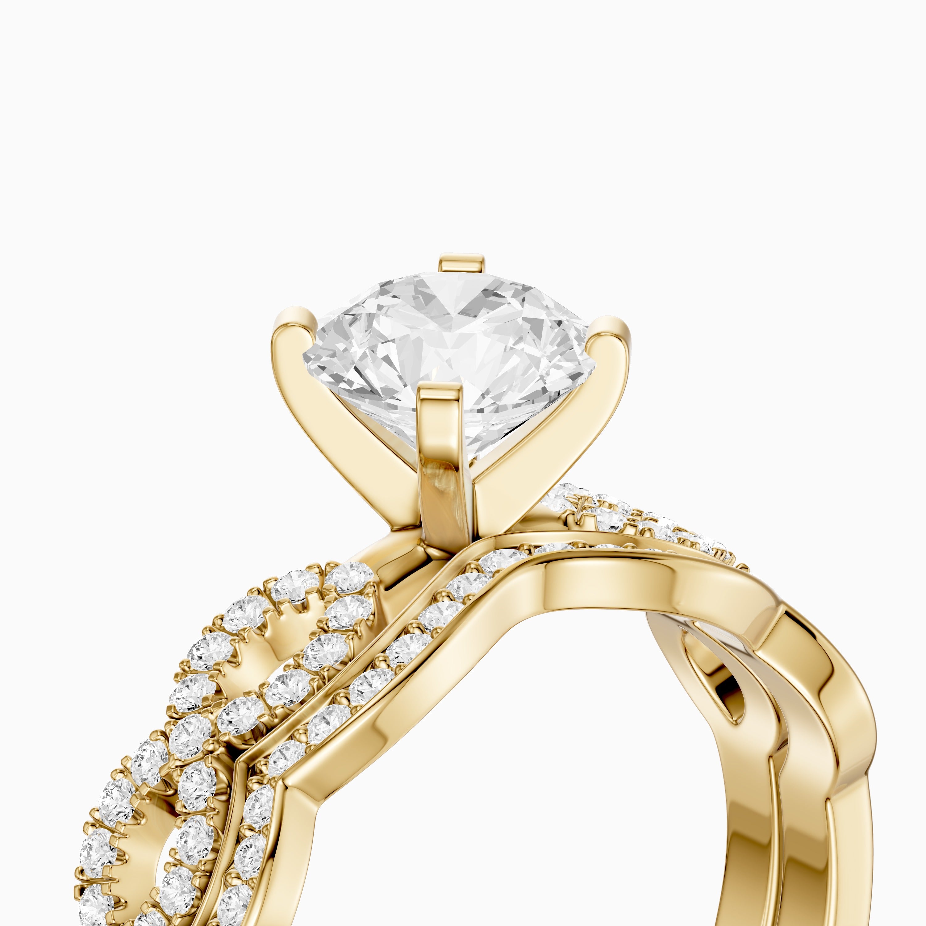 Bertina Round Lab Grown Diamond Infinity Twist Bridal Set