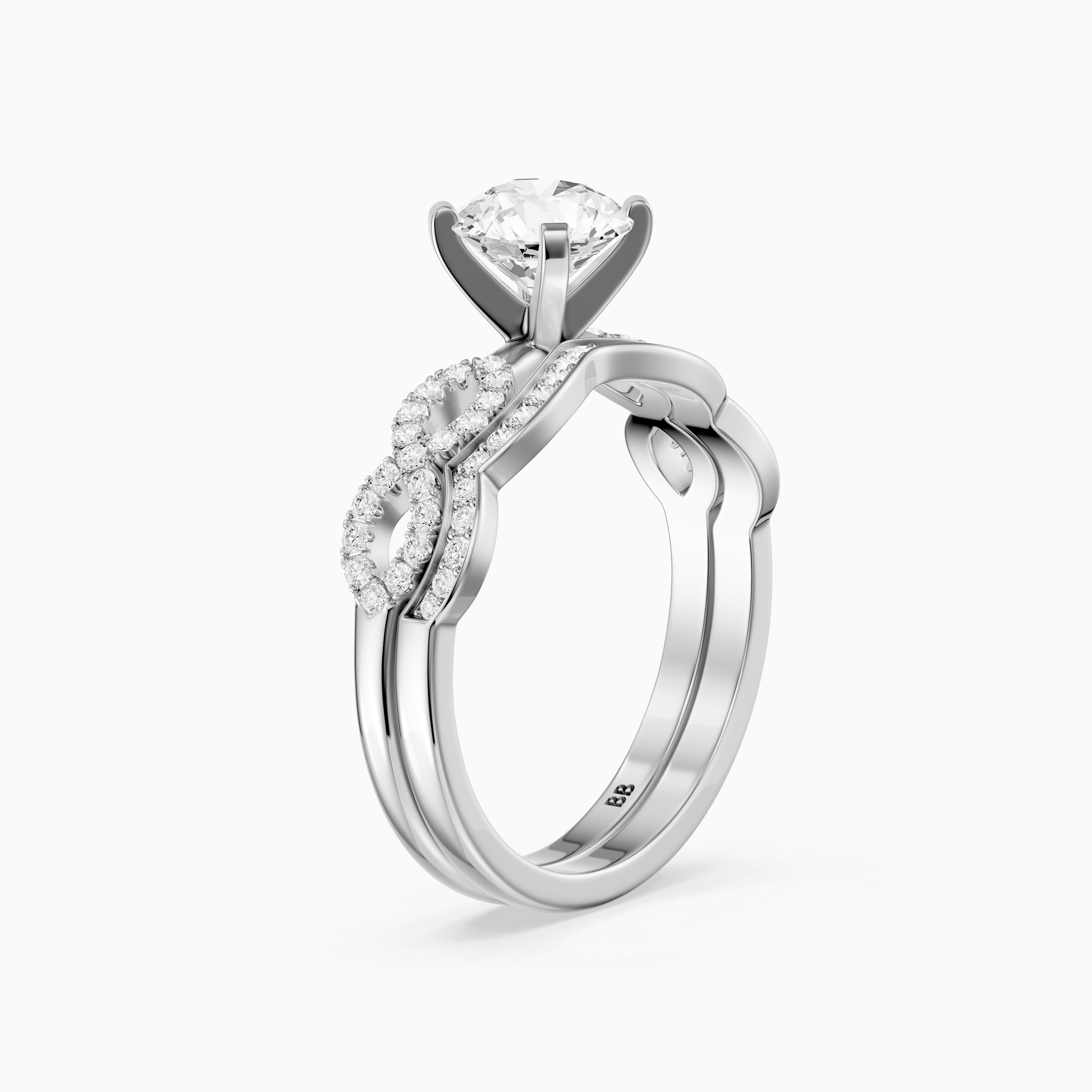 Bertina Round Lab Grown Diamond Infinity Twist Bridal Set
