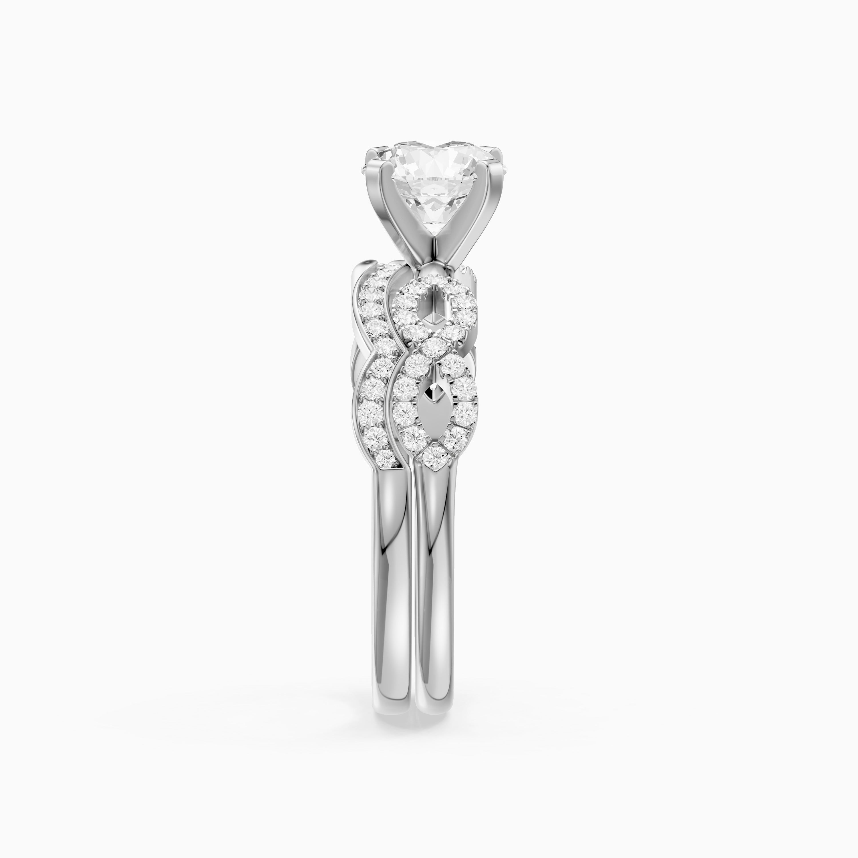 Bertina Round Lab Grown Diamond Infinity Twist Bridal Set
