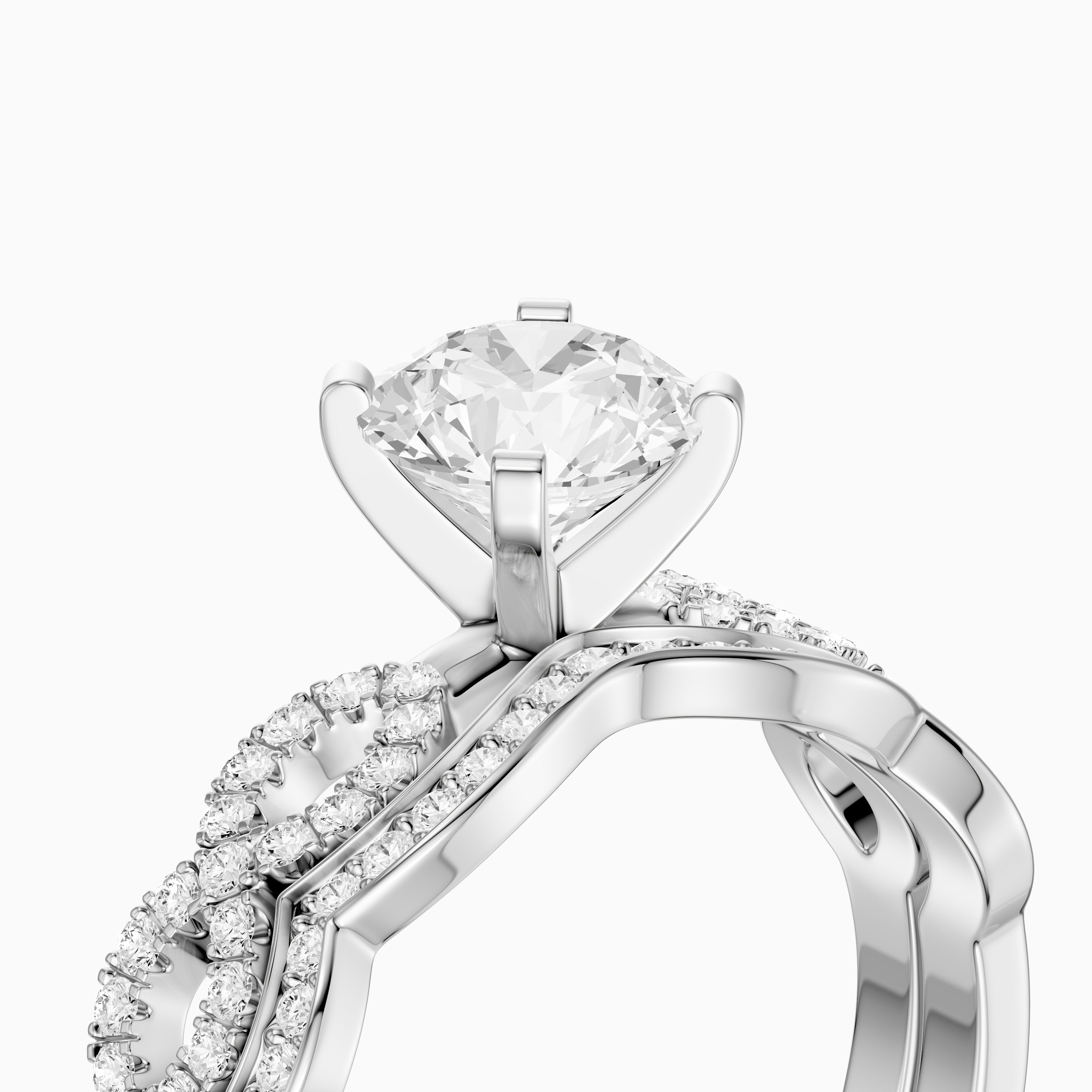 Bertina Round Lab Grown Diamond Infinity Twist Bridal Set