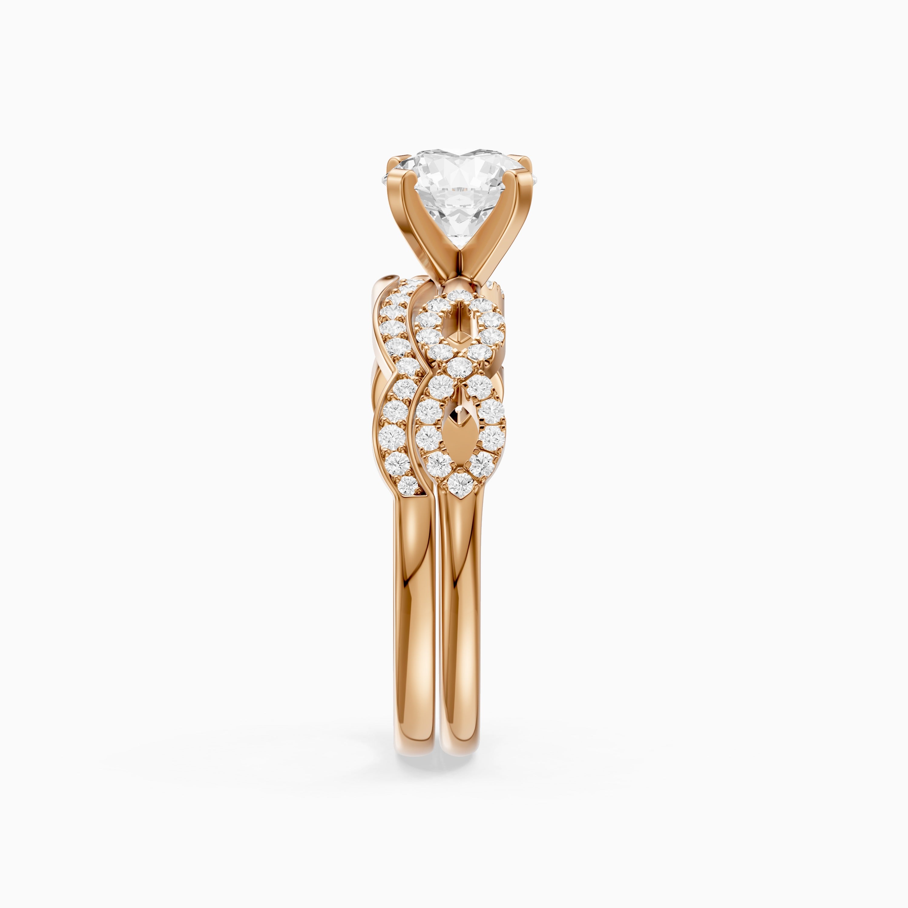 Bertina Round Lab Grown Diamond Infinity Twist Bridal Set