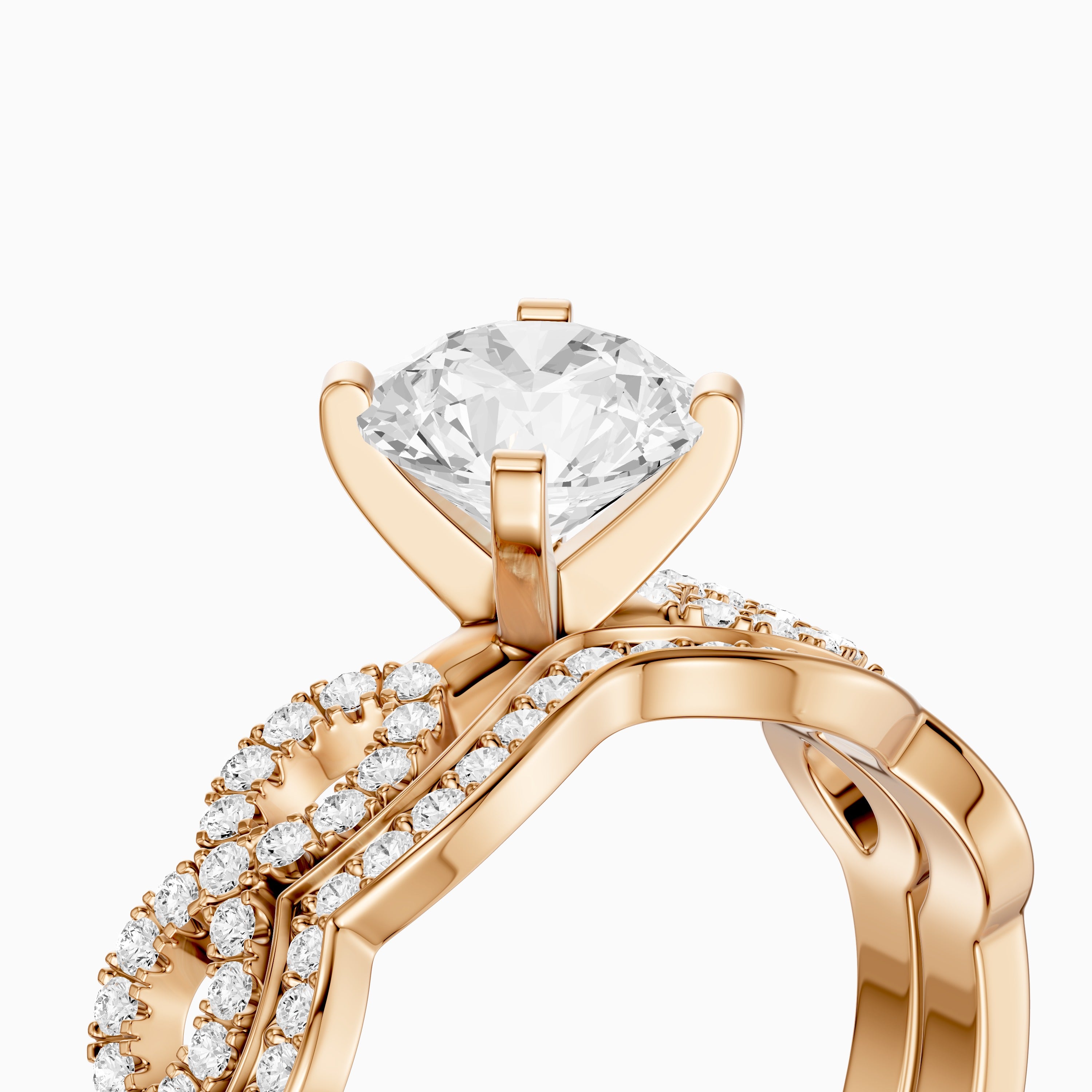 Bertina Round Lab Grown Diamond Infinity Twist Bridal Set