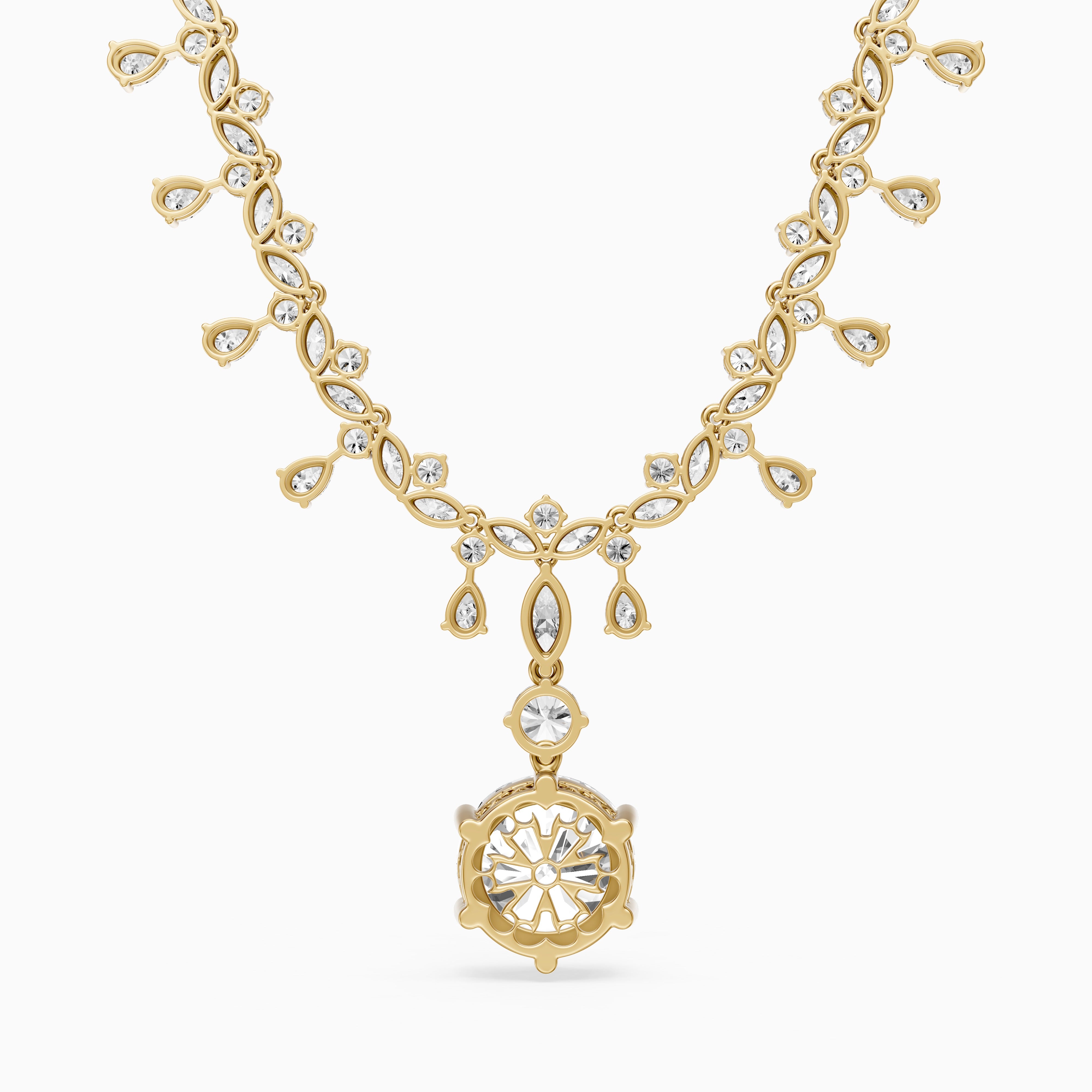Valentina Mixed Shape Lab Diamond Necklace with Elegant Drop