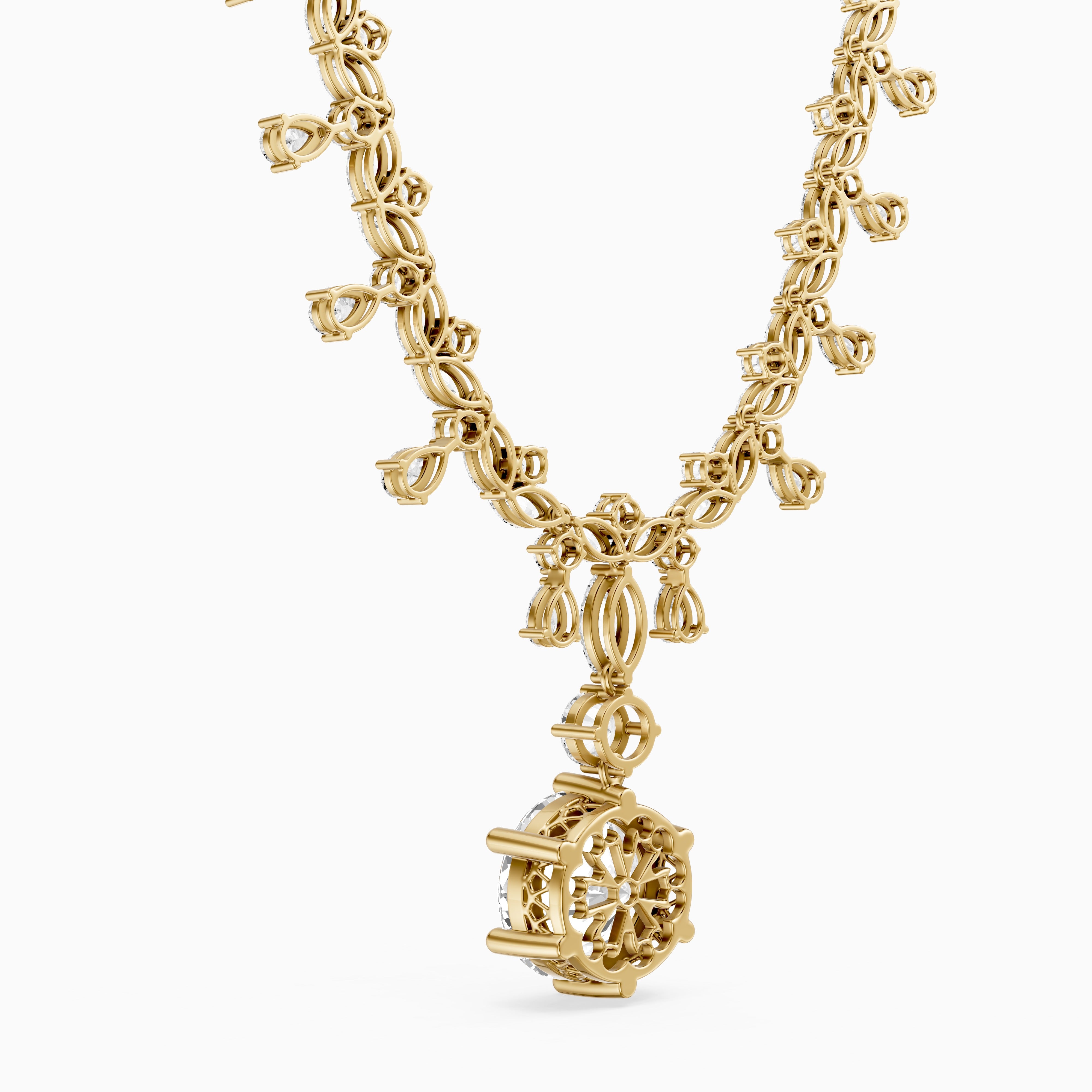 Valentina Mixed Shape Lab Diamond Necklace with Elegant Drop
