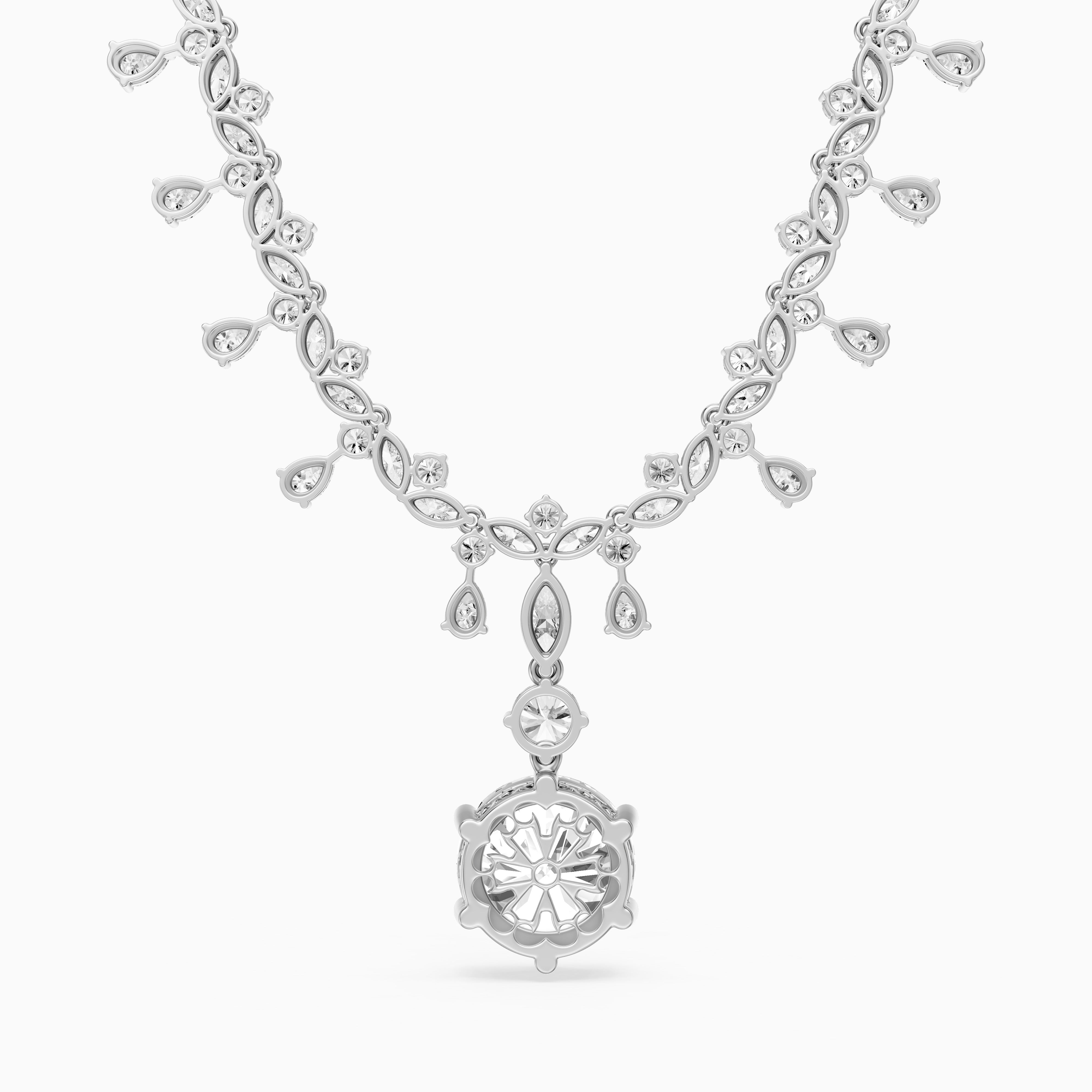 Valentina Mixed Shape Lab Diamond Necklace with Elegant Drop