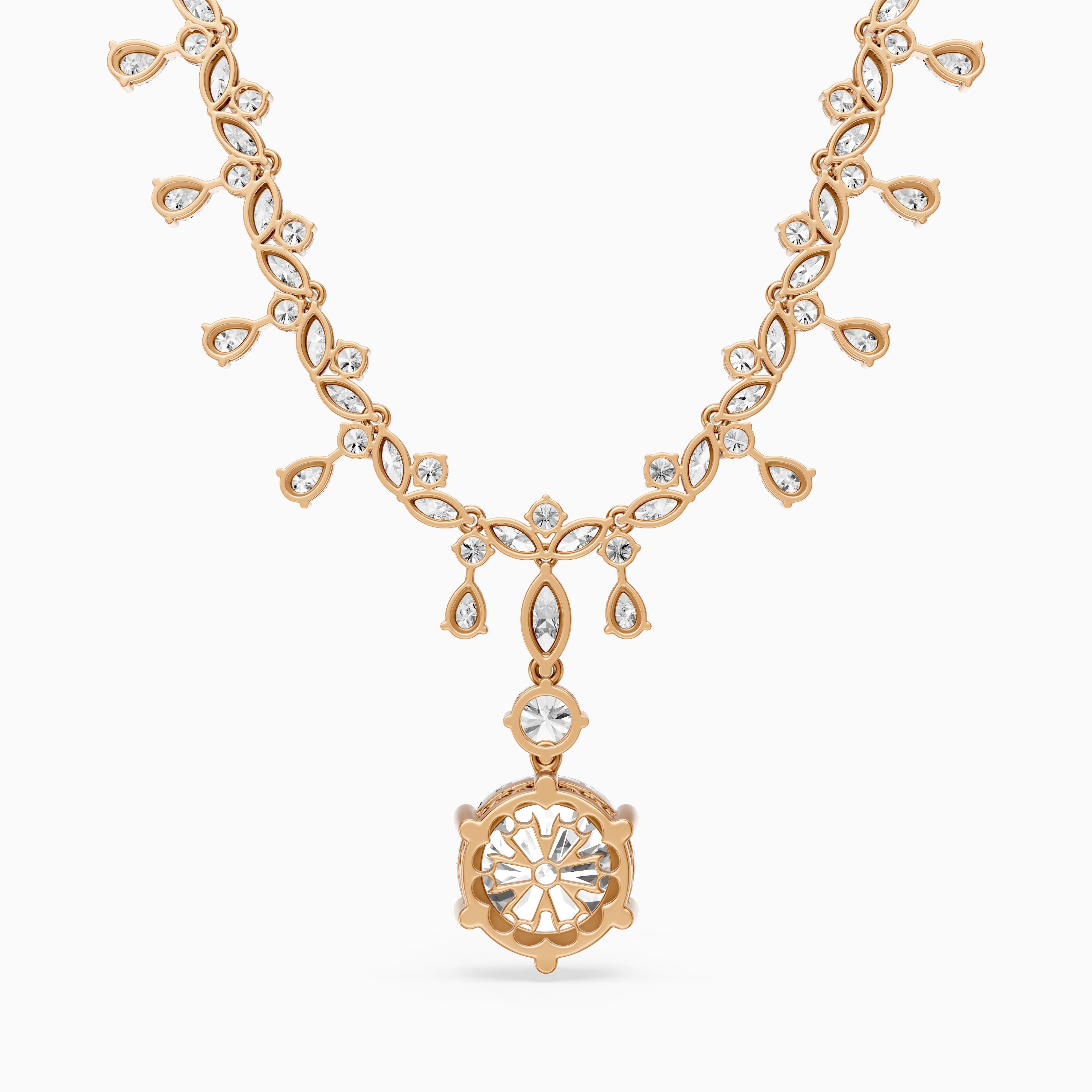 Valentina Mixed Shape Lab Diamond Necklace with Elegant Drop