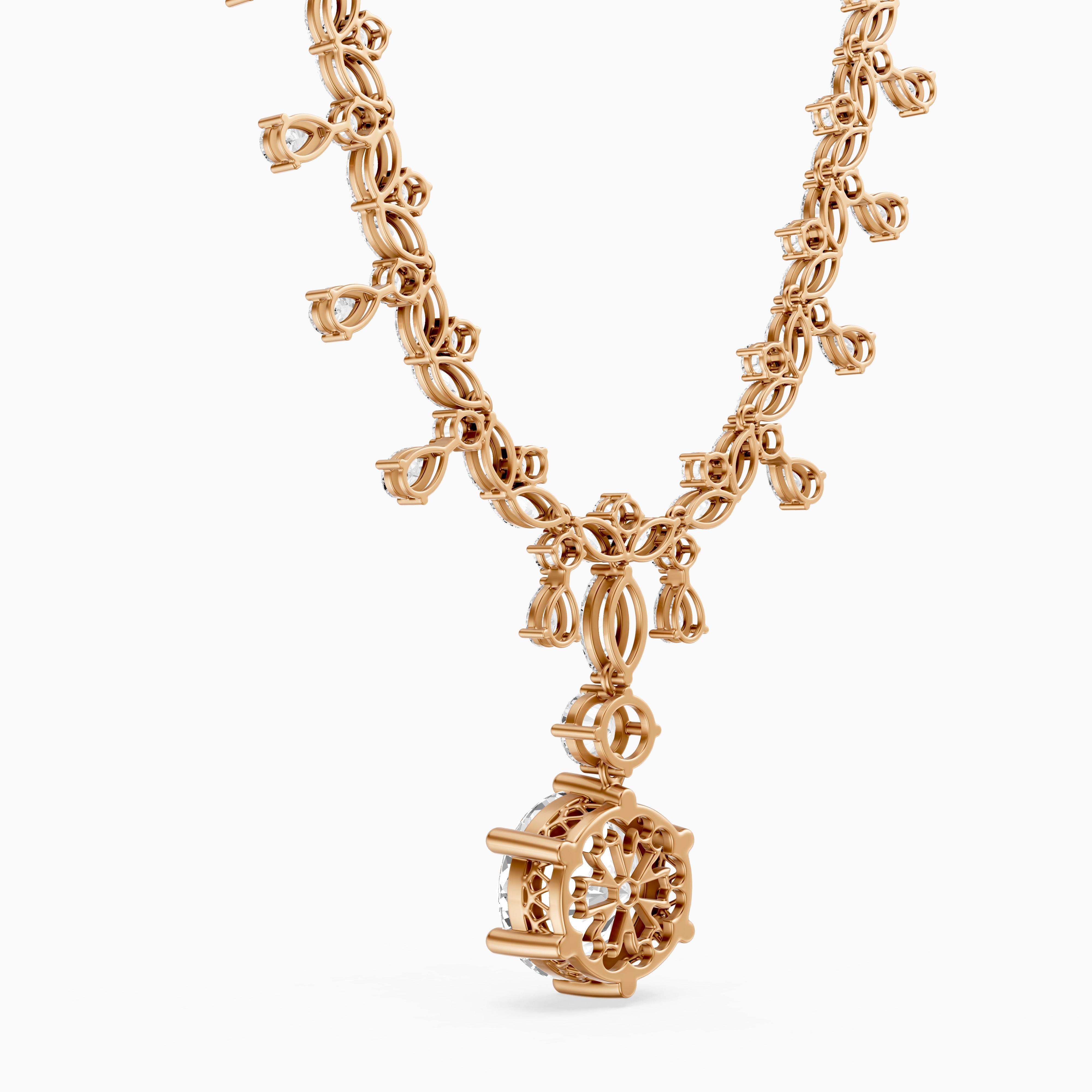 Valentina Mixed Shape Lab Diamond Necklace with Elegant Drop