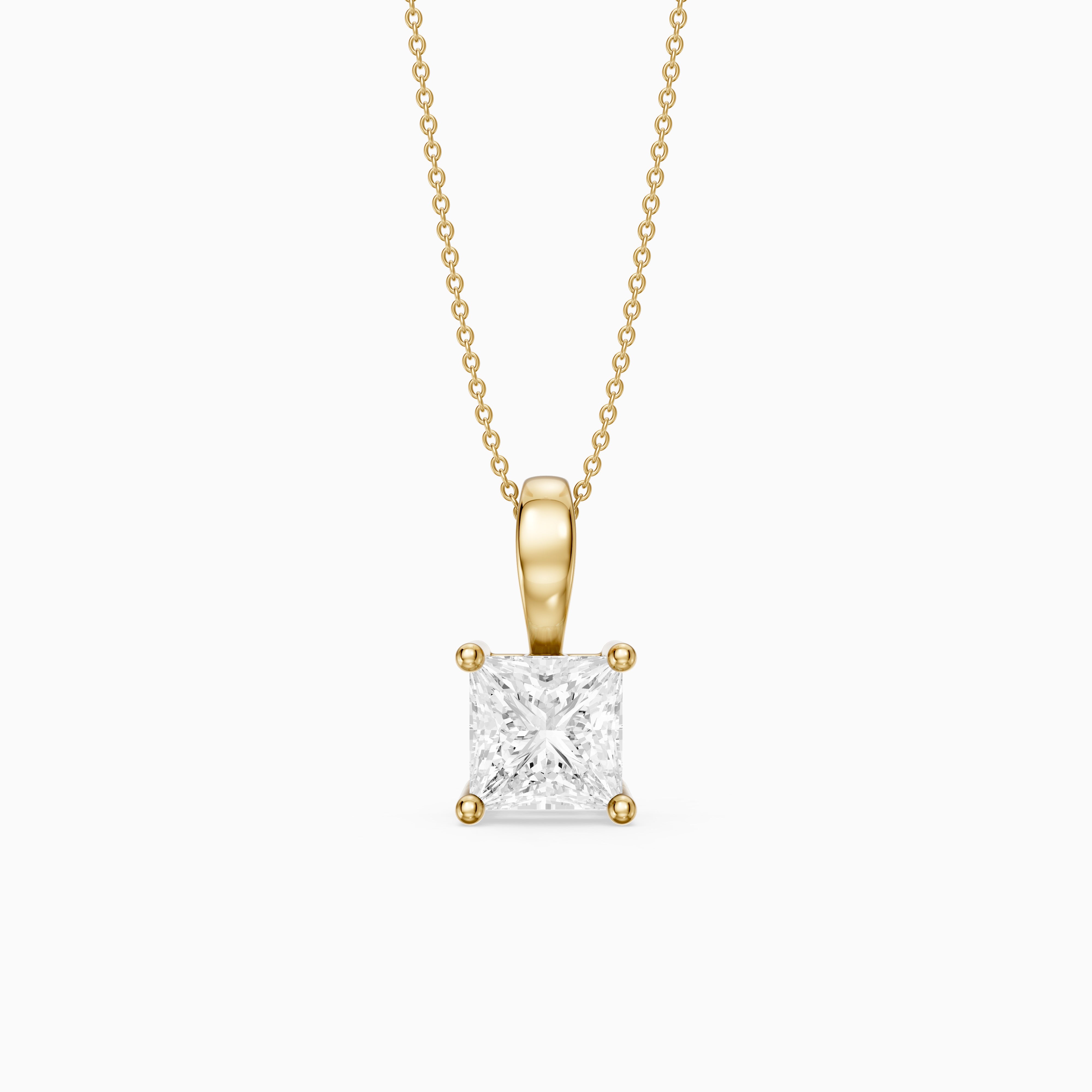 Nicole Princess Cut Solitaire Lab Grown Diamond Pendant