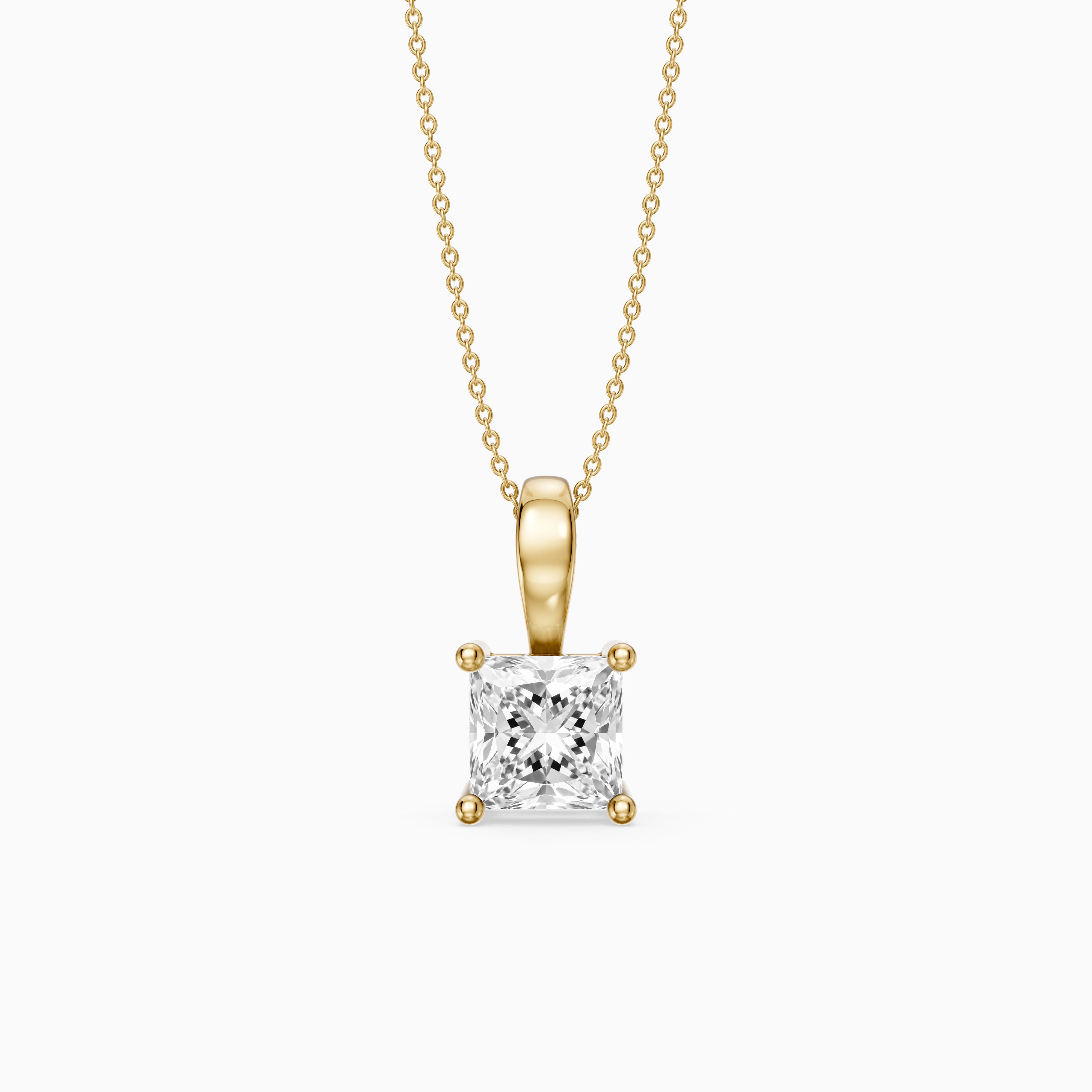 Nicole Princess Cut Solitaire Lab Grown Diamond Pendant