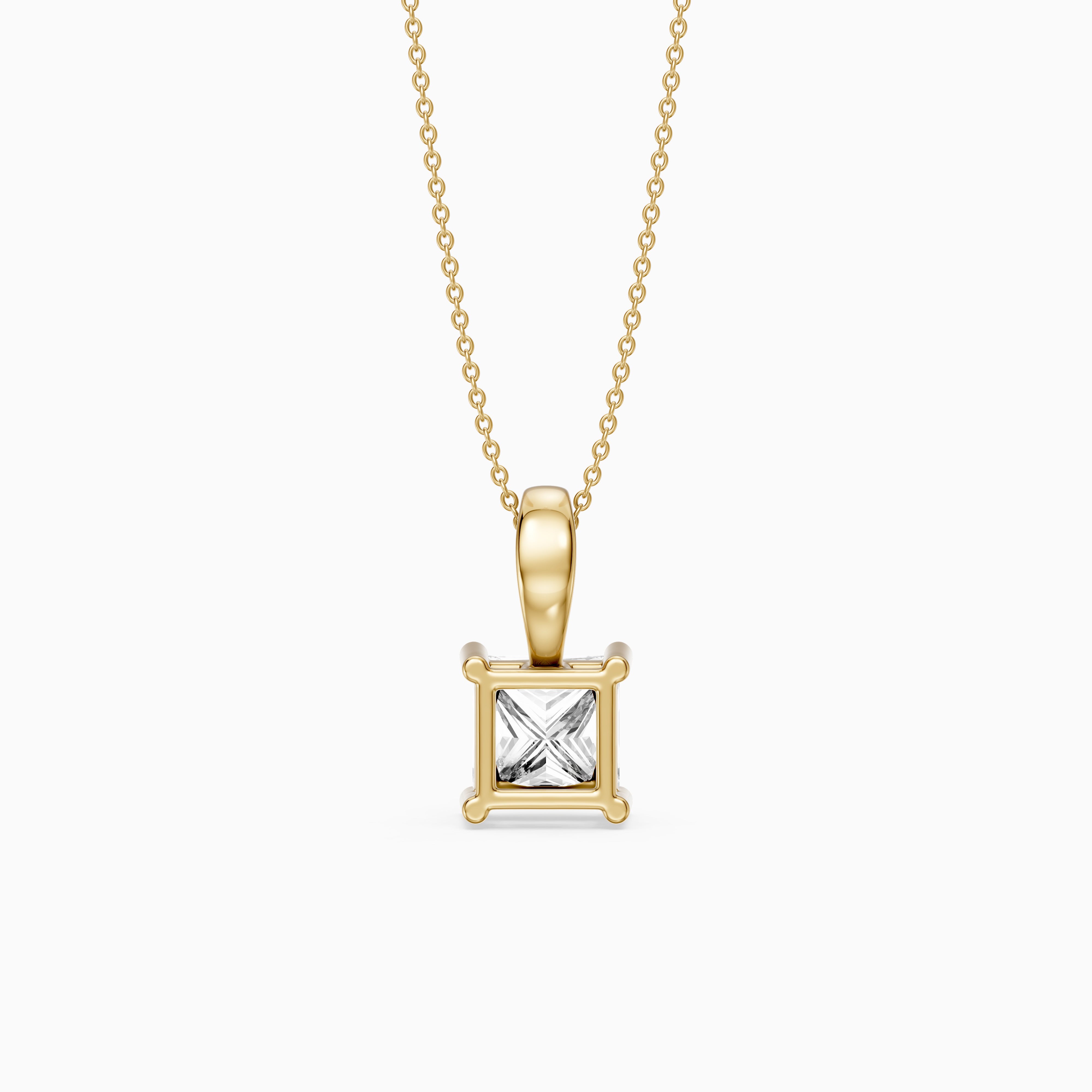 Nicole Princess Cut Solitaire Lab Grown Diamond Pendant