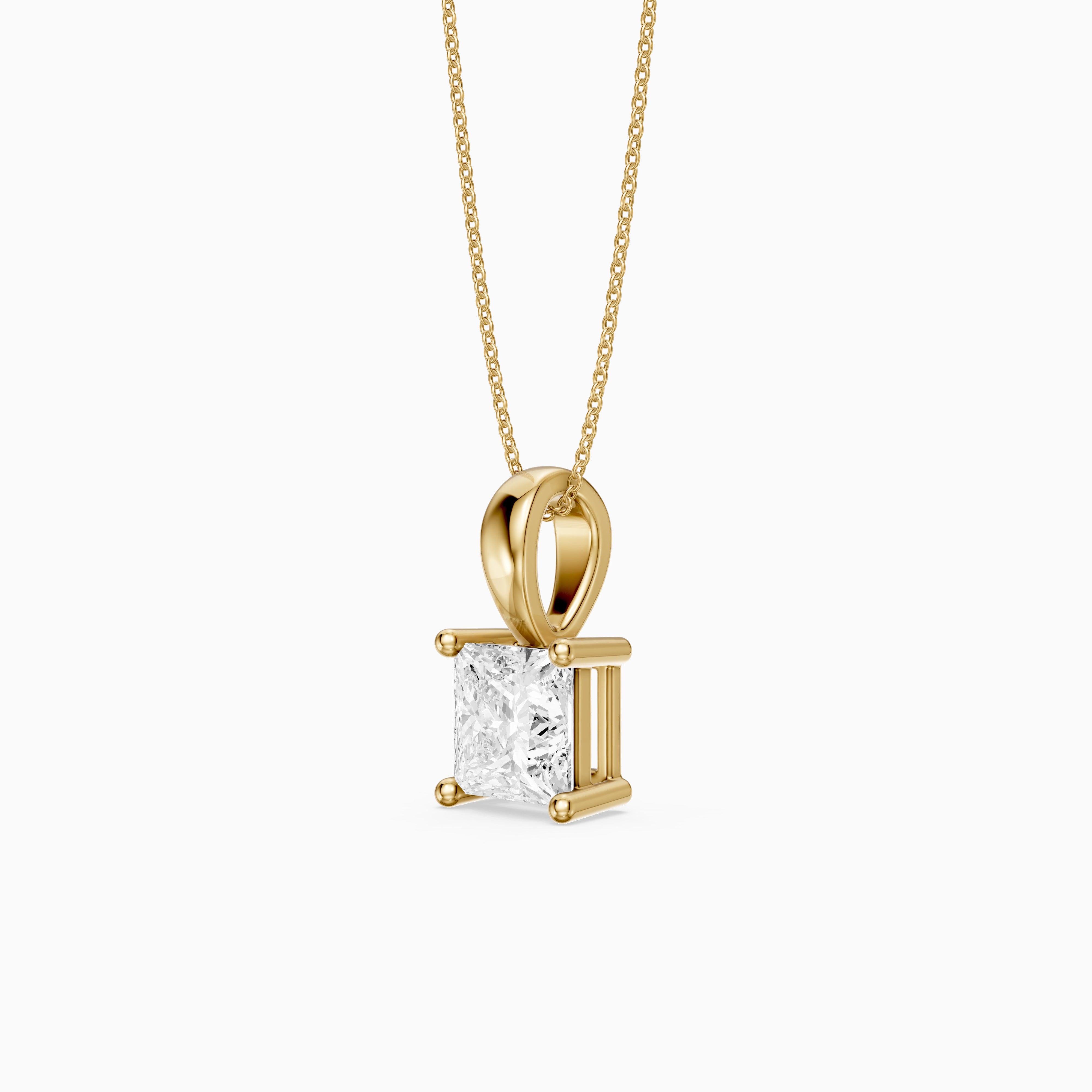 Nicole Princess Cut Solitaire Lab Grown Diamond Pendant