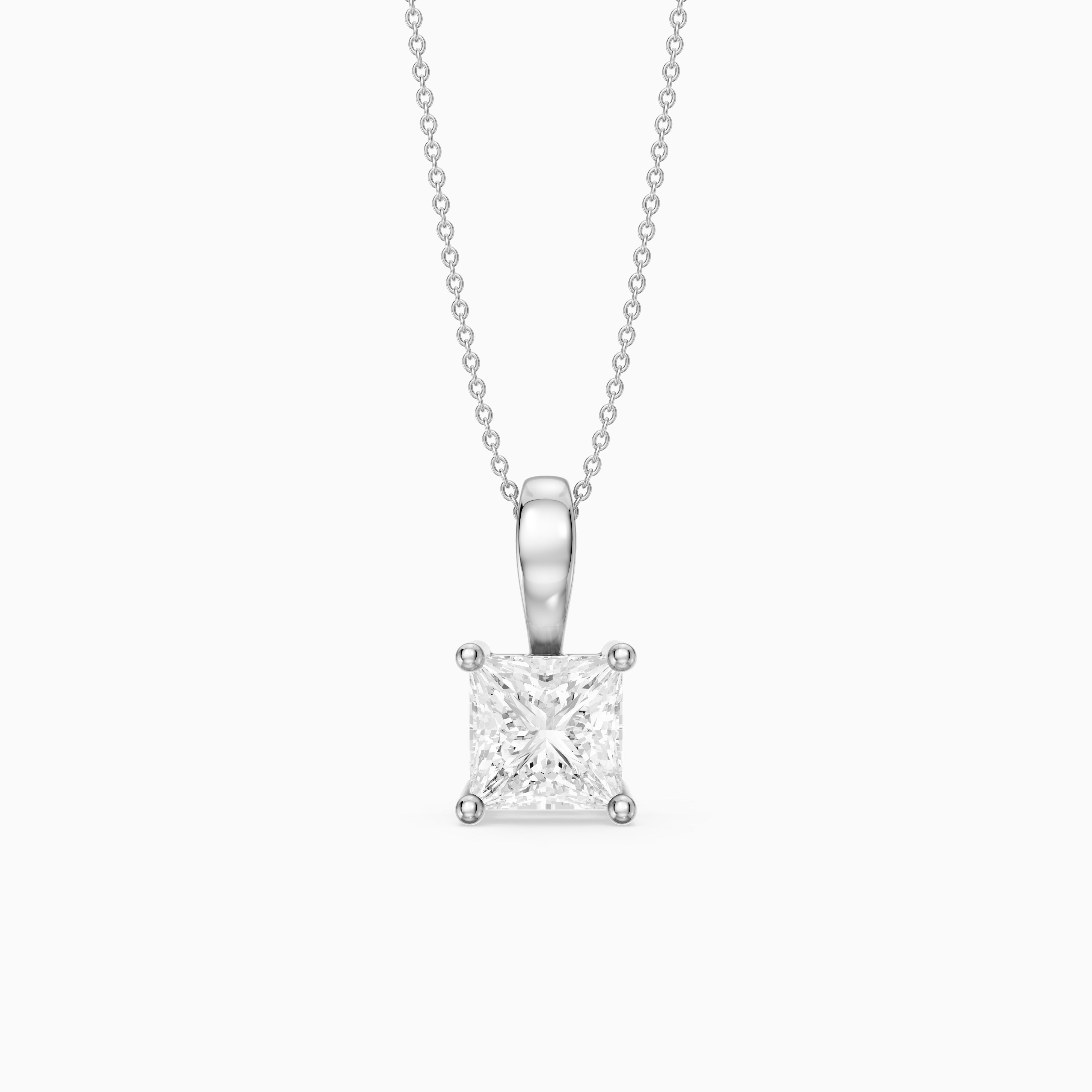 Nicole Princess Cut Solitaire Lab Grown Diamond Pendant