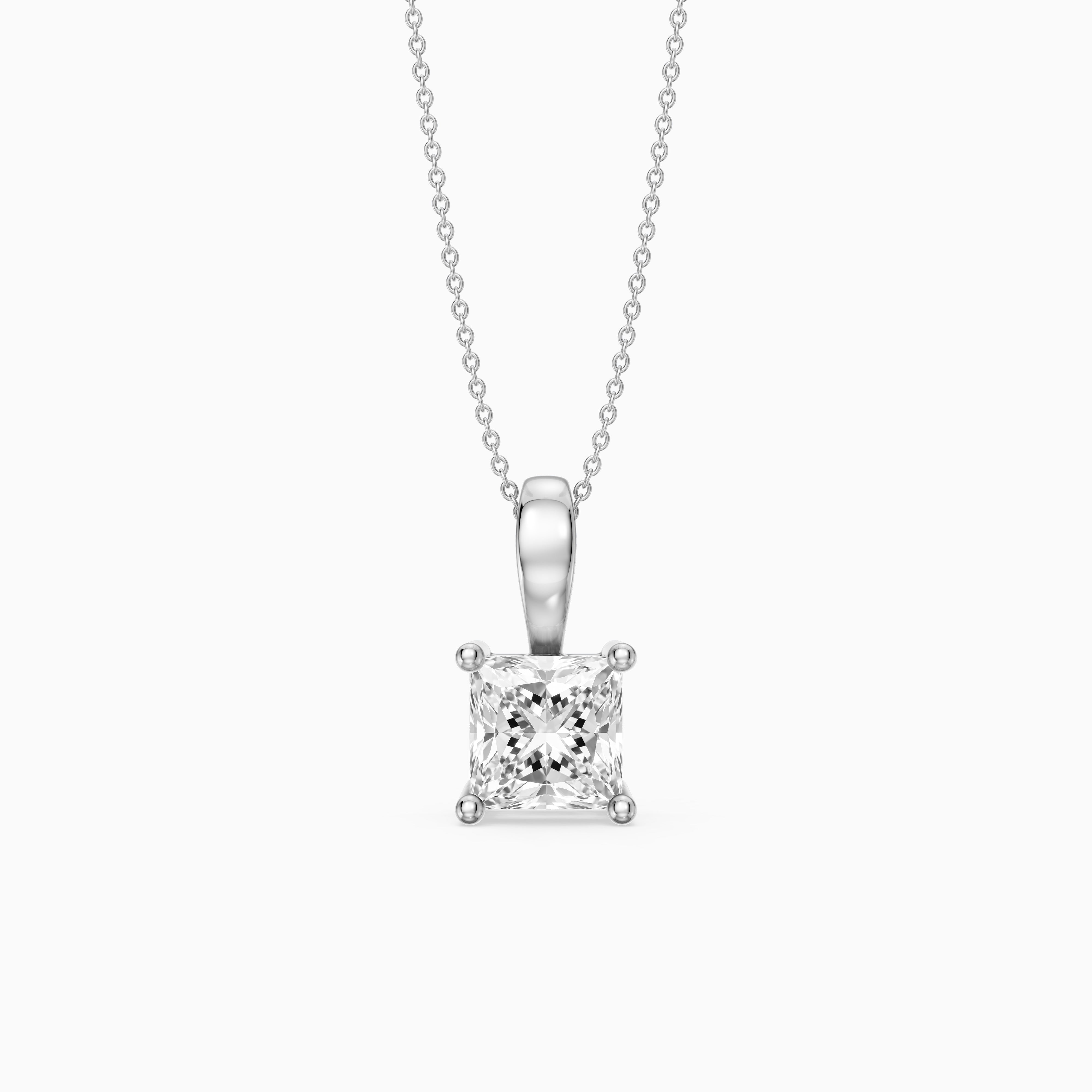 Nicole Princess Cut Solitaire Lab Grown Diamond Pendant