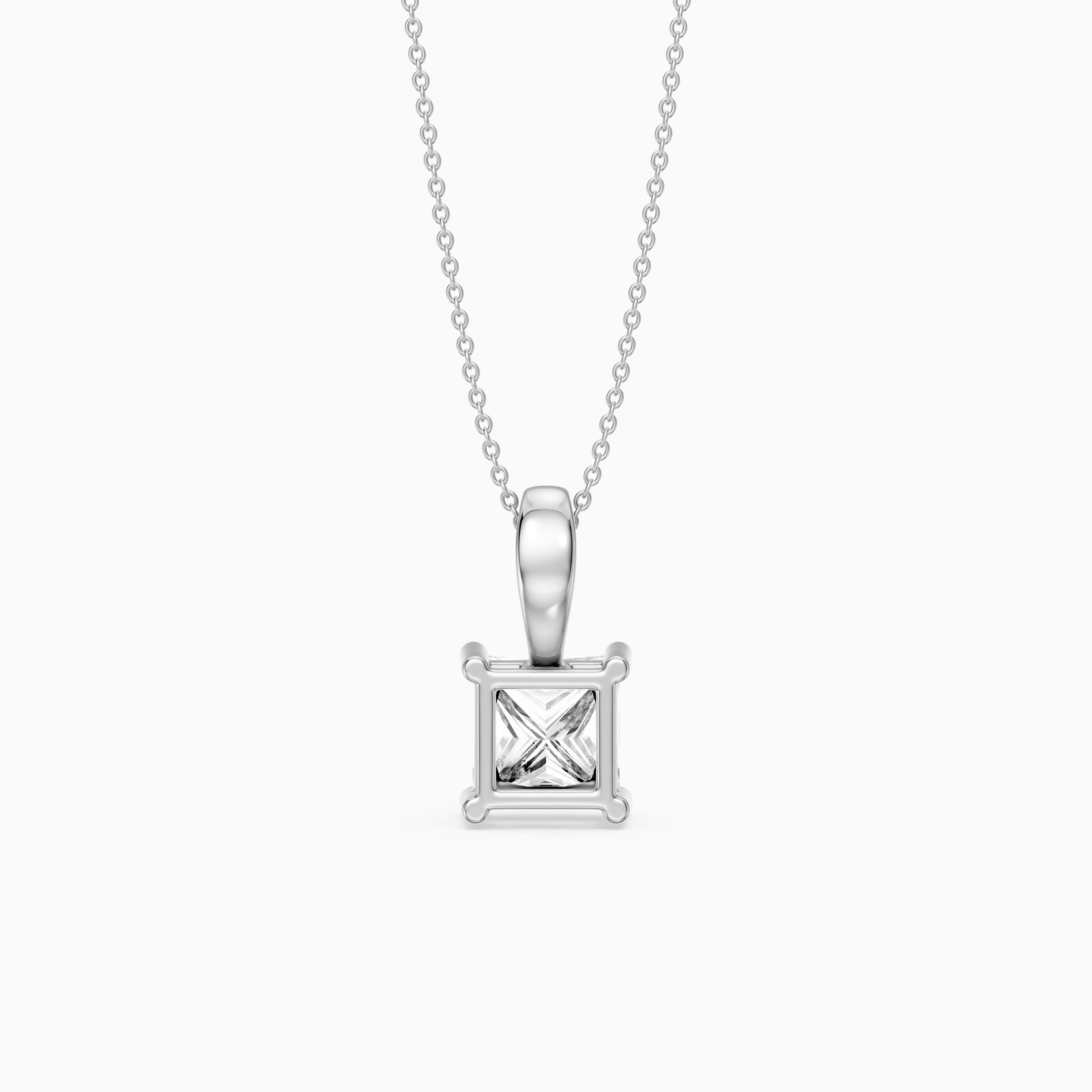 Nicole Princess Cut Solitaire Lab Grown Diamond Pendant