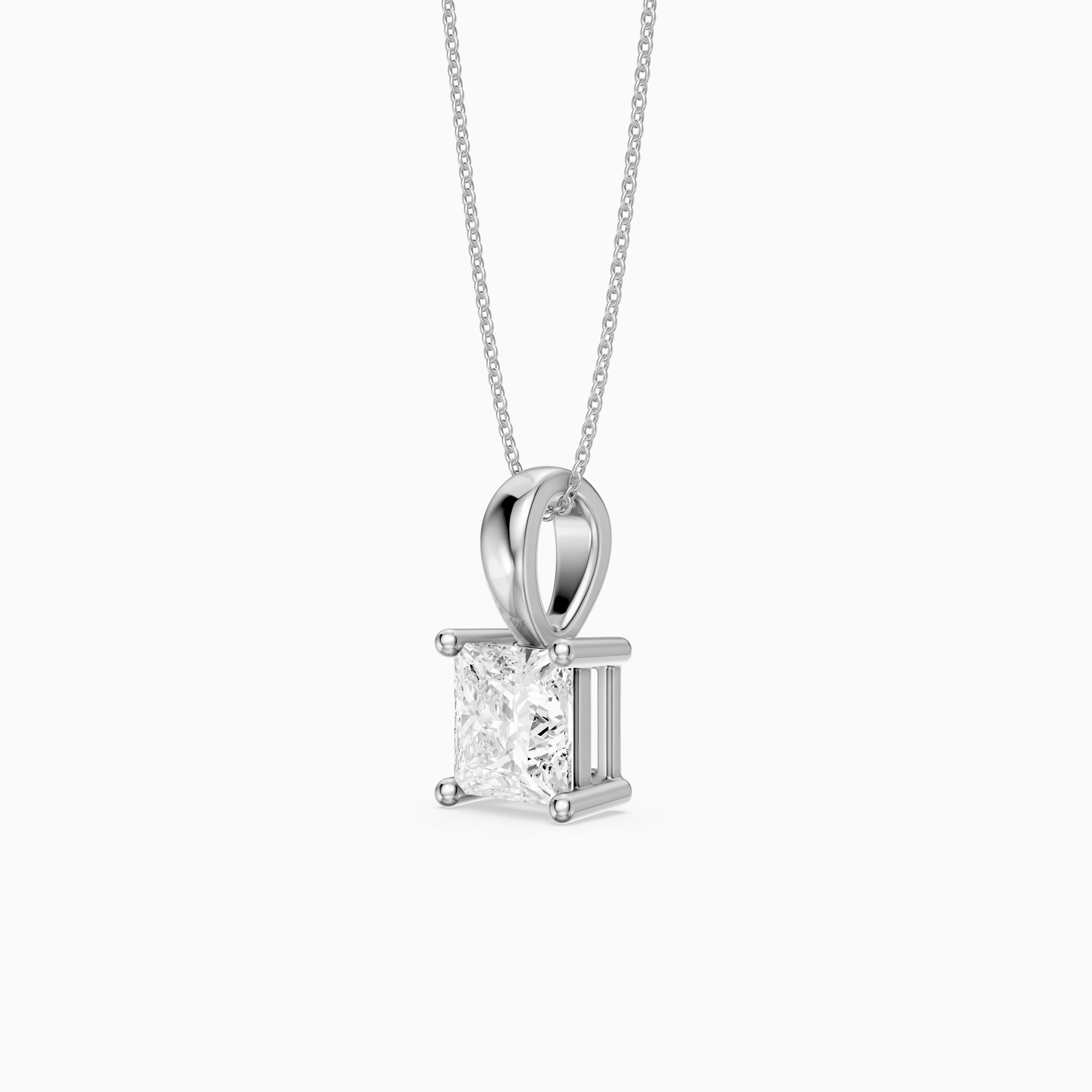Nicole Princess Cut Solitaire Lab Grown Diamond Pendant