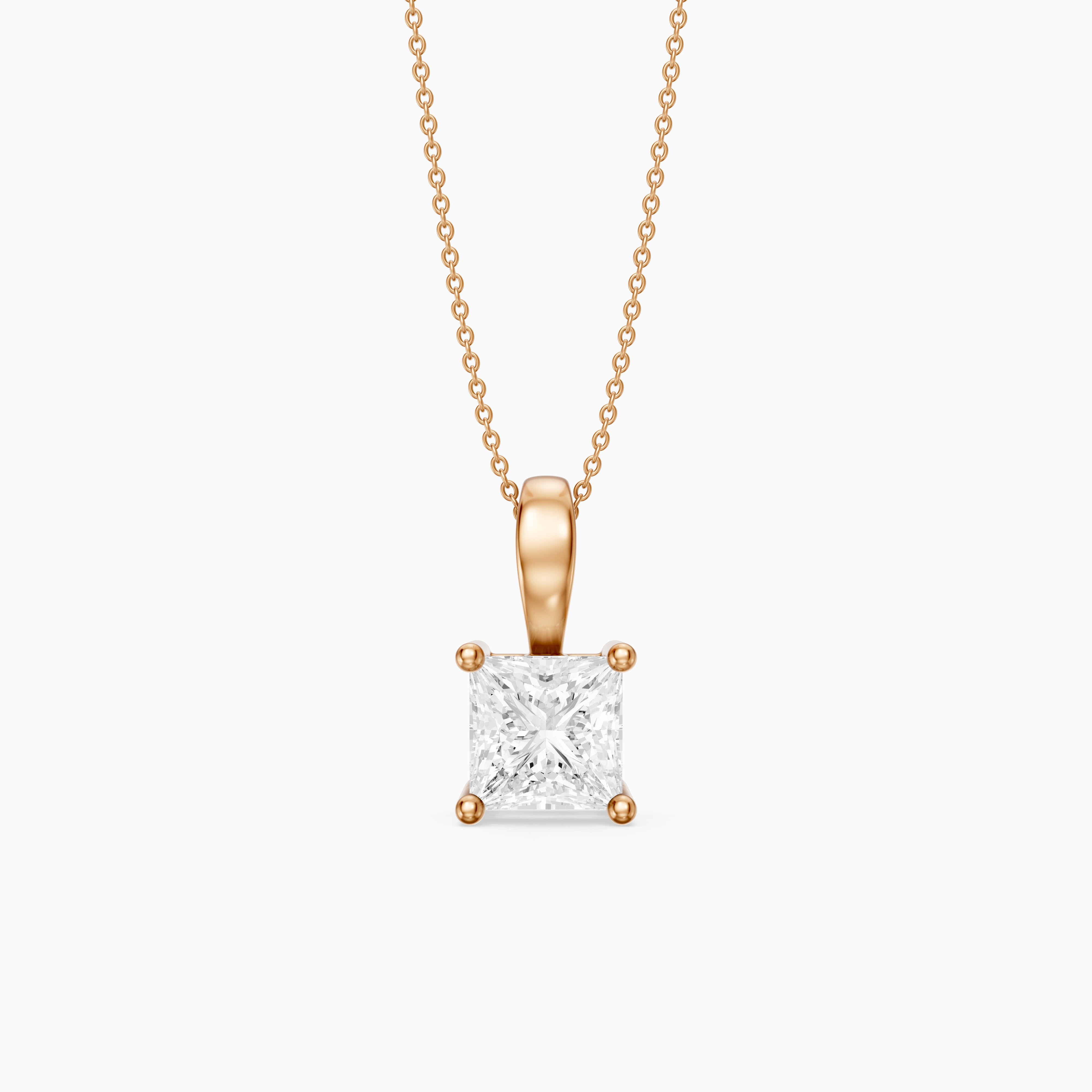 Nicole Princess Cut Solitaire Lab Grown Diamond Pendant