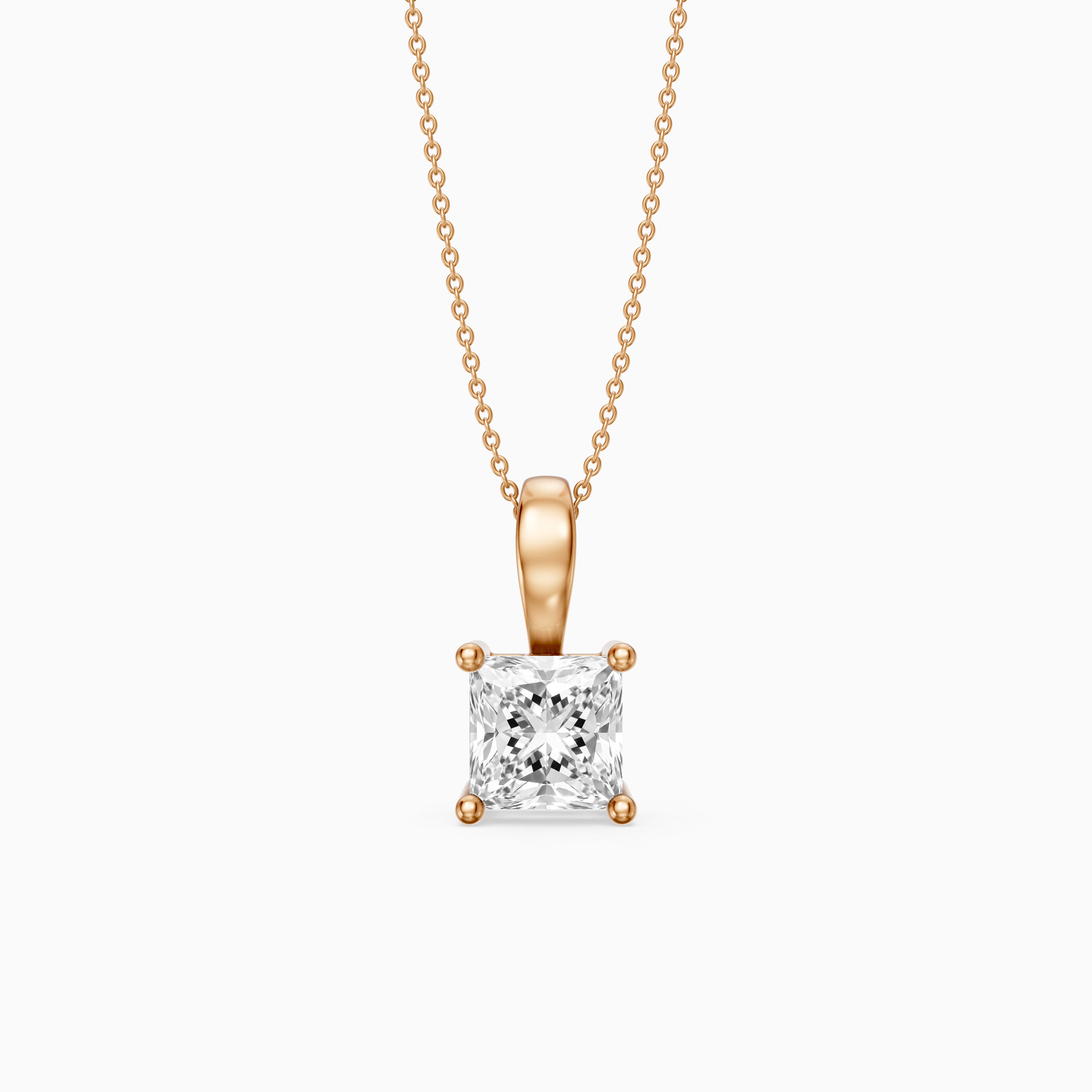 Nicole Princess Cut Solitaire Lab Grown Diamond Pendant