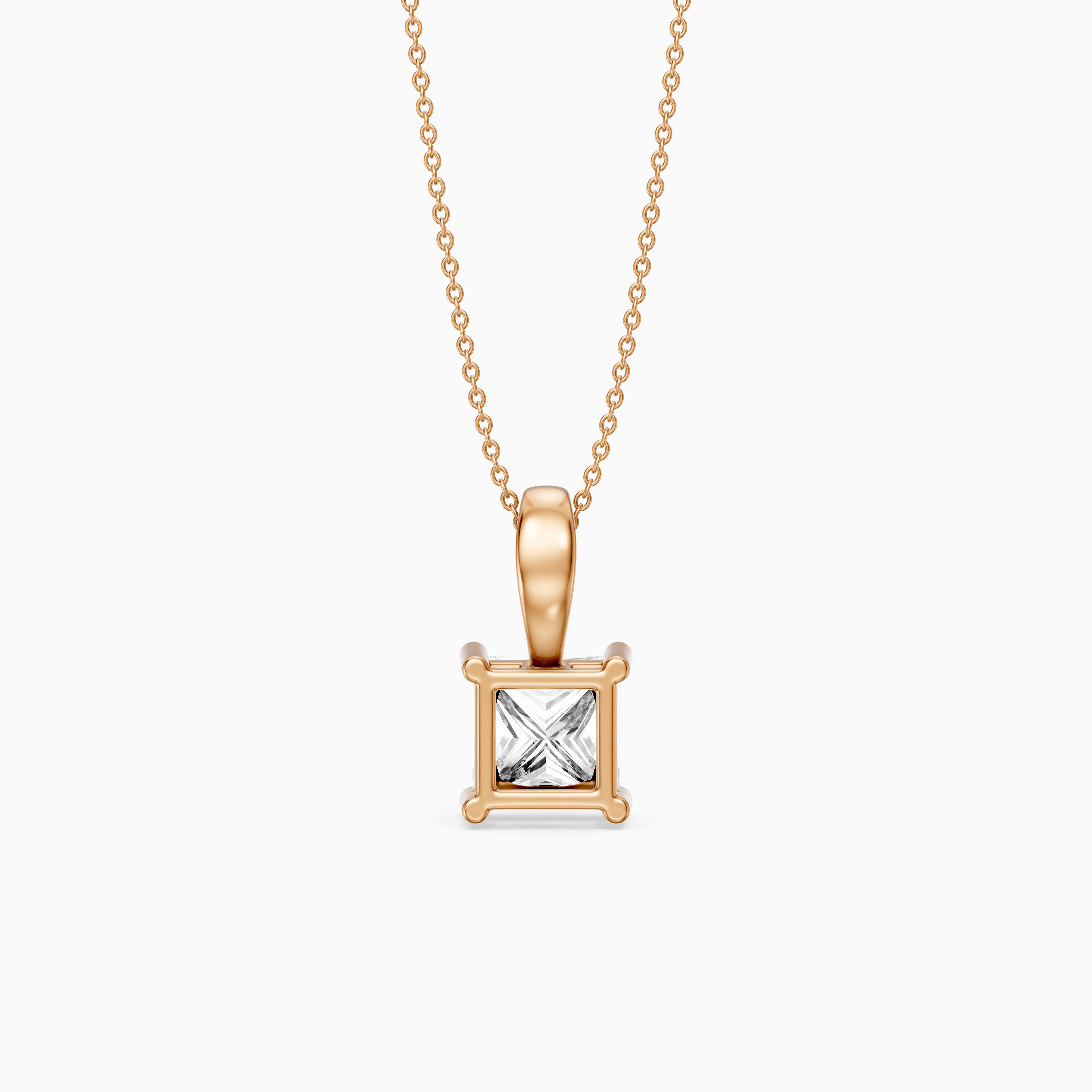 Nicole Princess Cut Solitaire Lab Grown Diamond Pendant