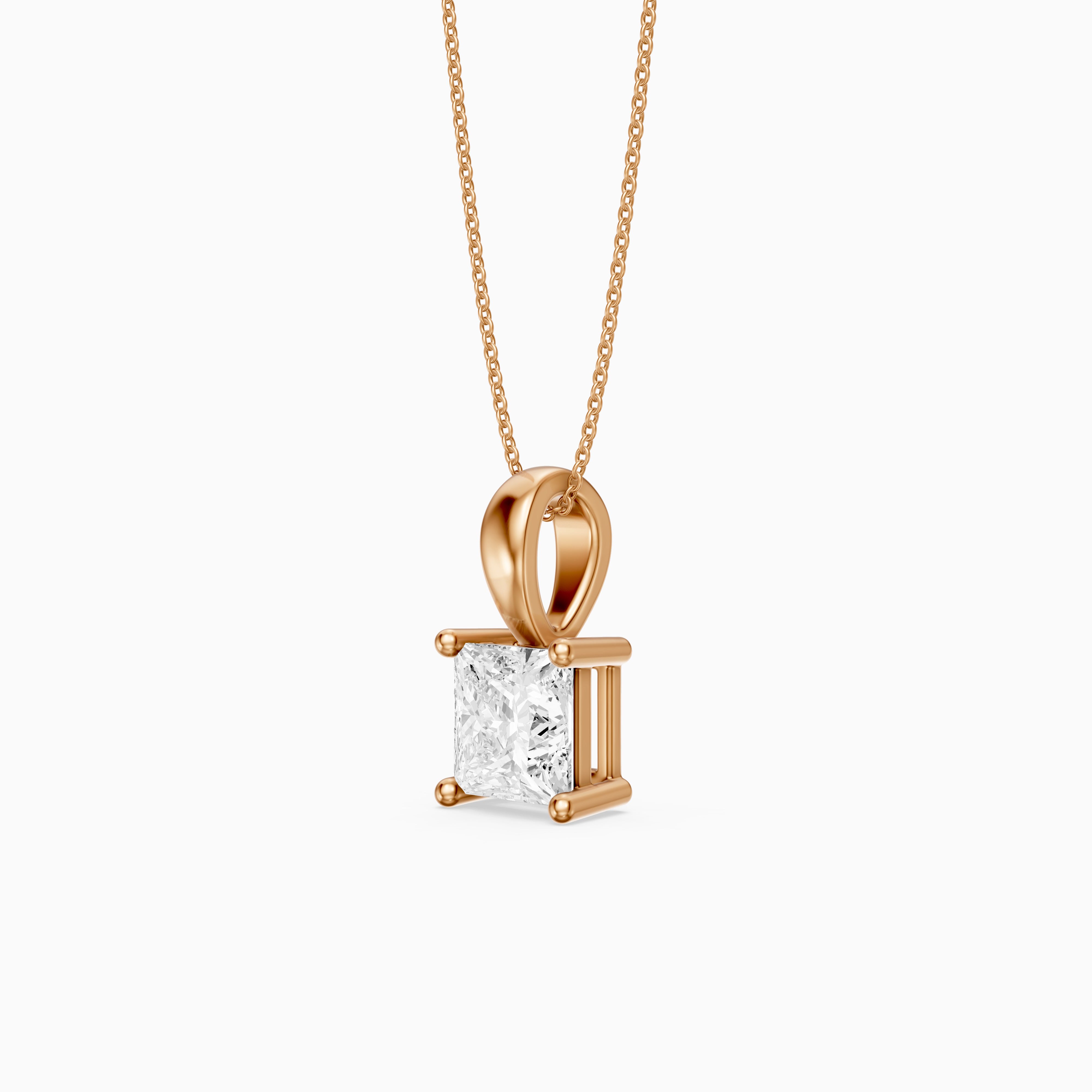 Nicole Princess Cut Solitaire Lab Grown Diamond Pendant