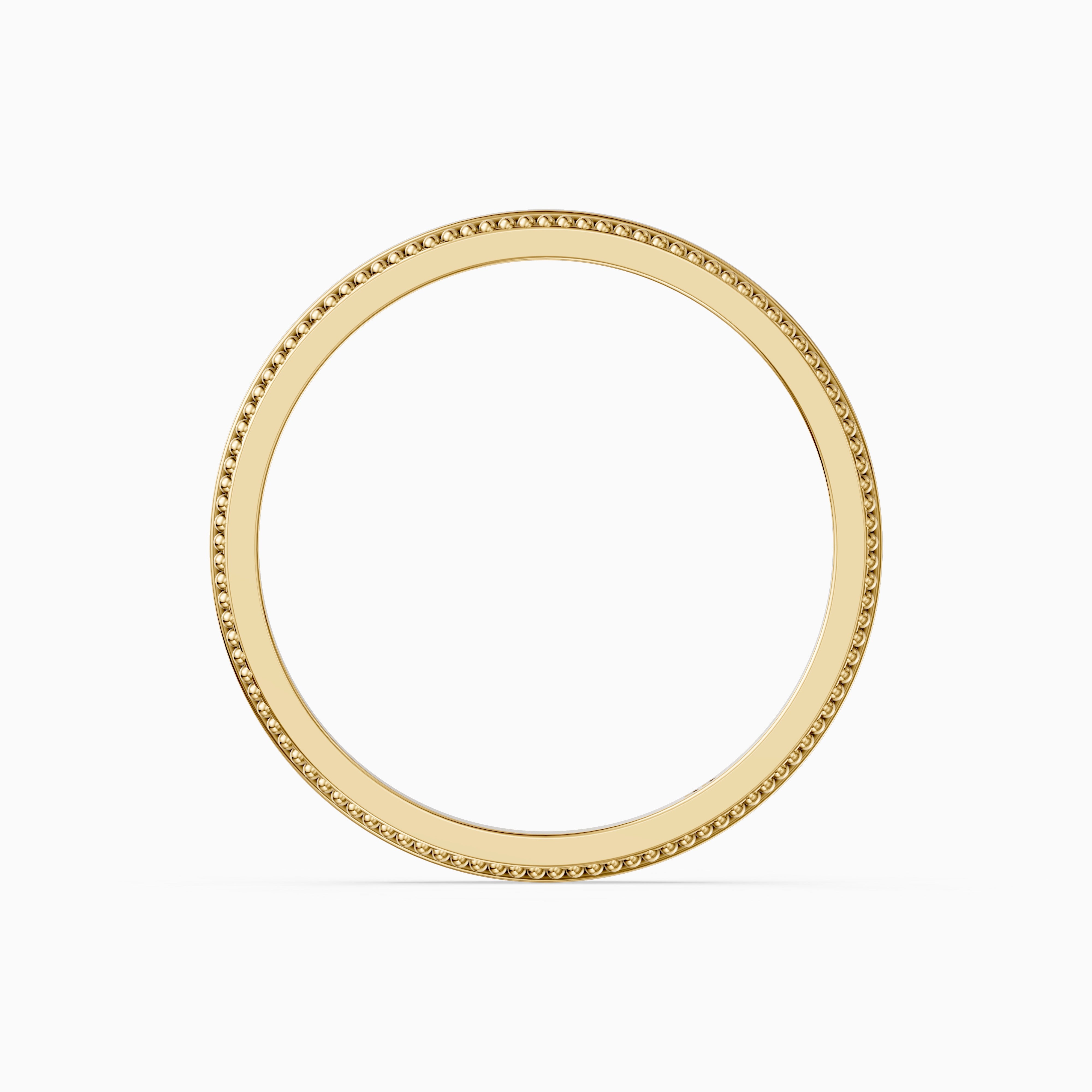 Jenic Flat Milgrain Plain Wedding Band