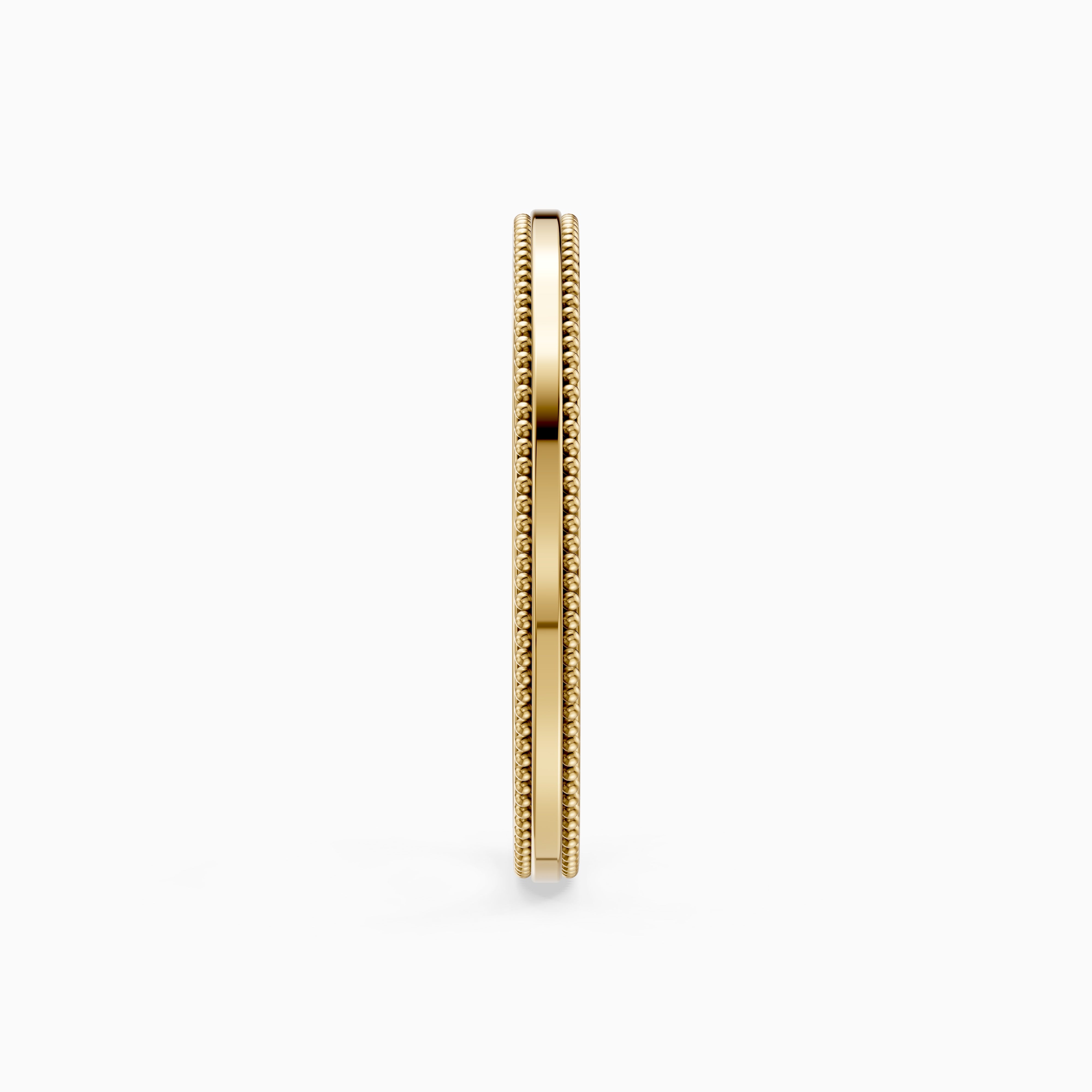 Jenic Flat Milgrain Plain Wedding Band