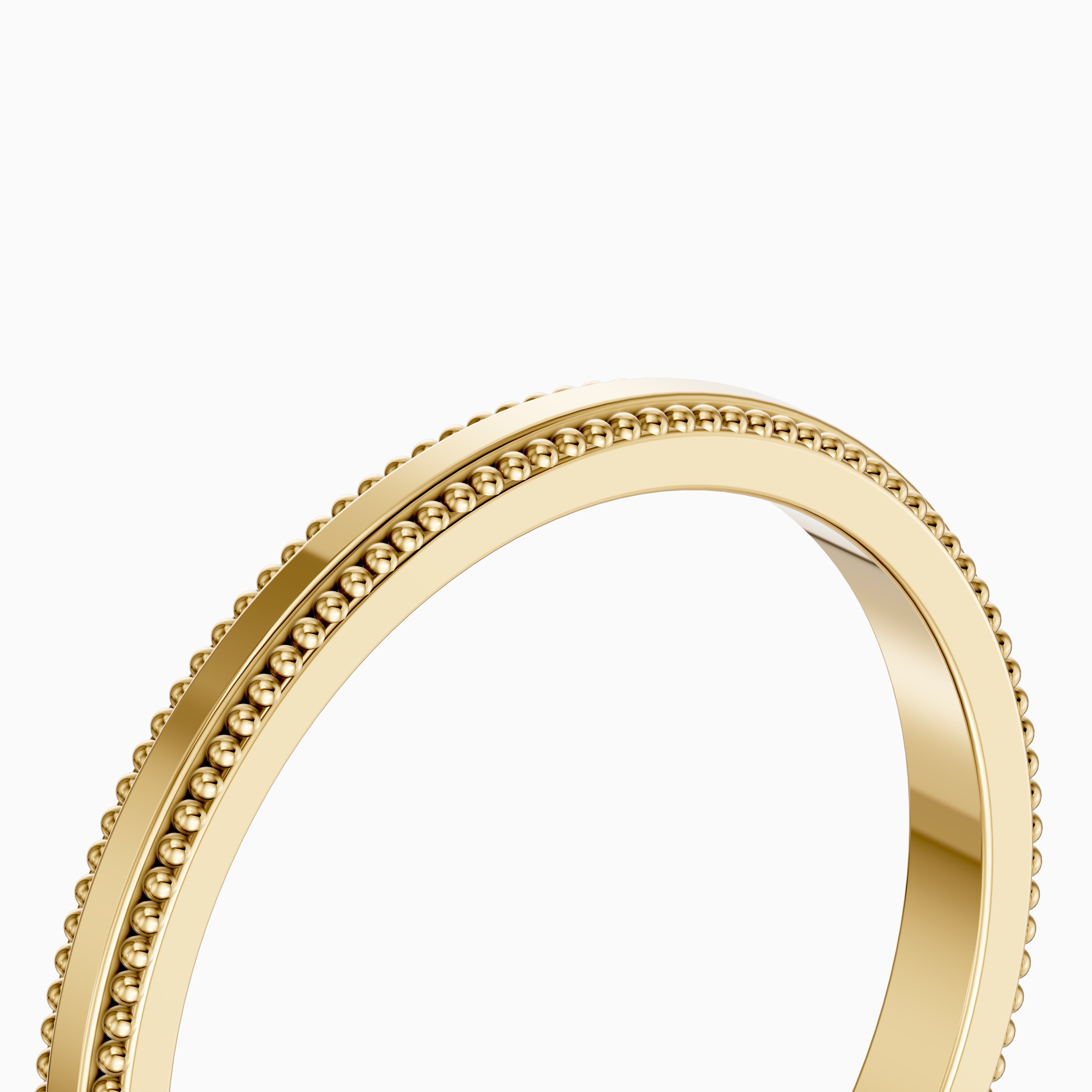 Jenic Flat Milgrain Plain Wedding Band