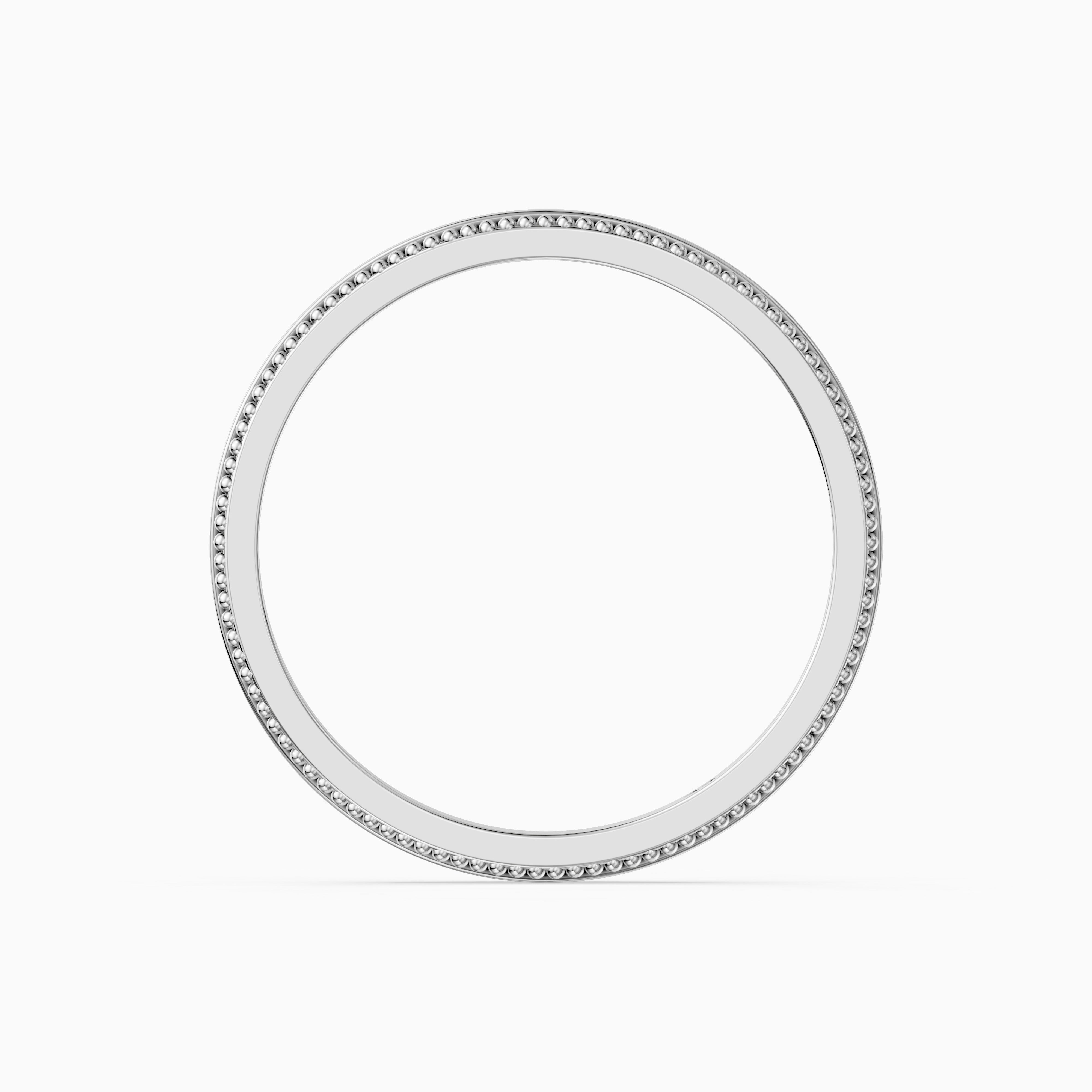 Jenic Flat Milgrain Plain Wedding Band