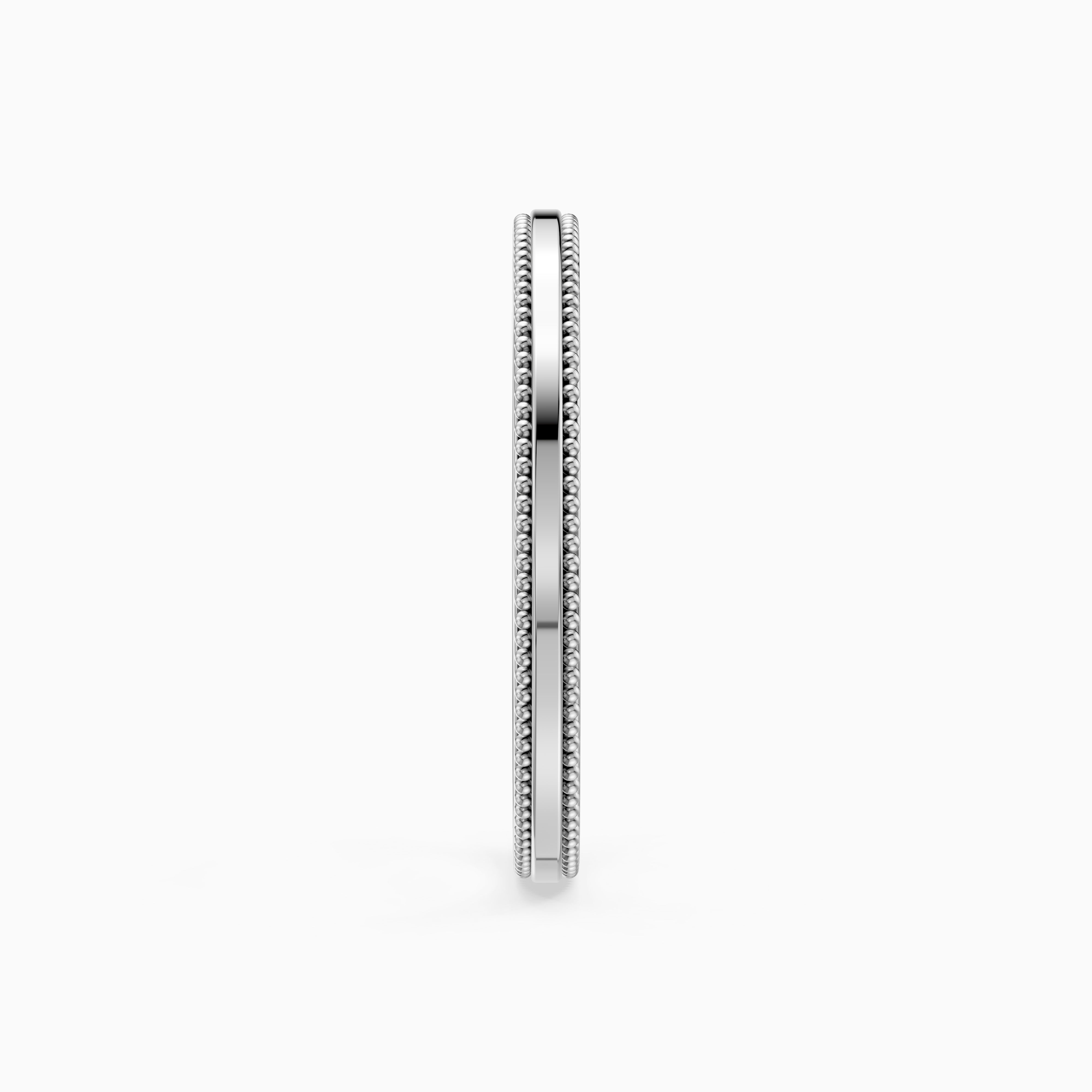 Jenic Flat Milgrain Plain Wedding Band