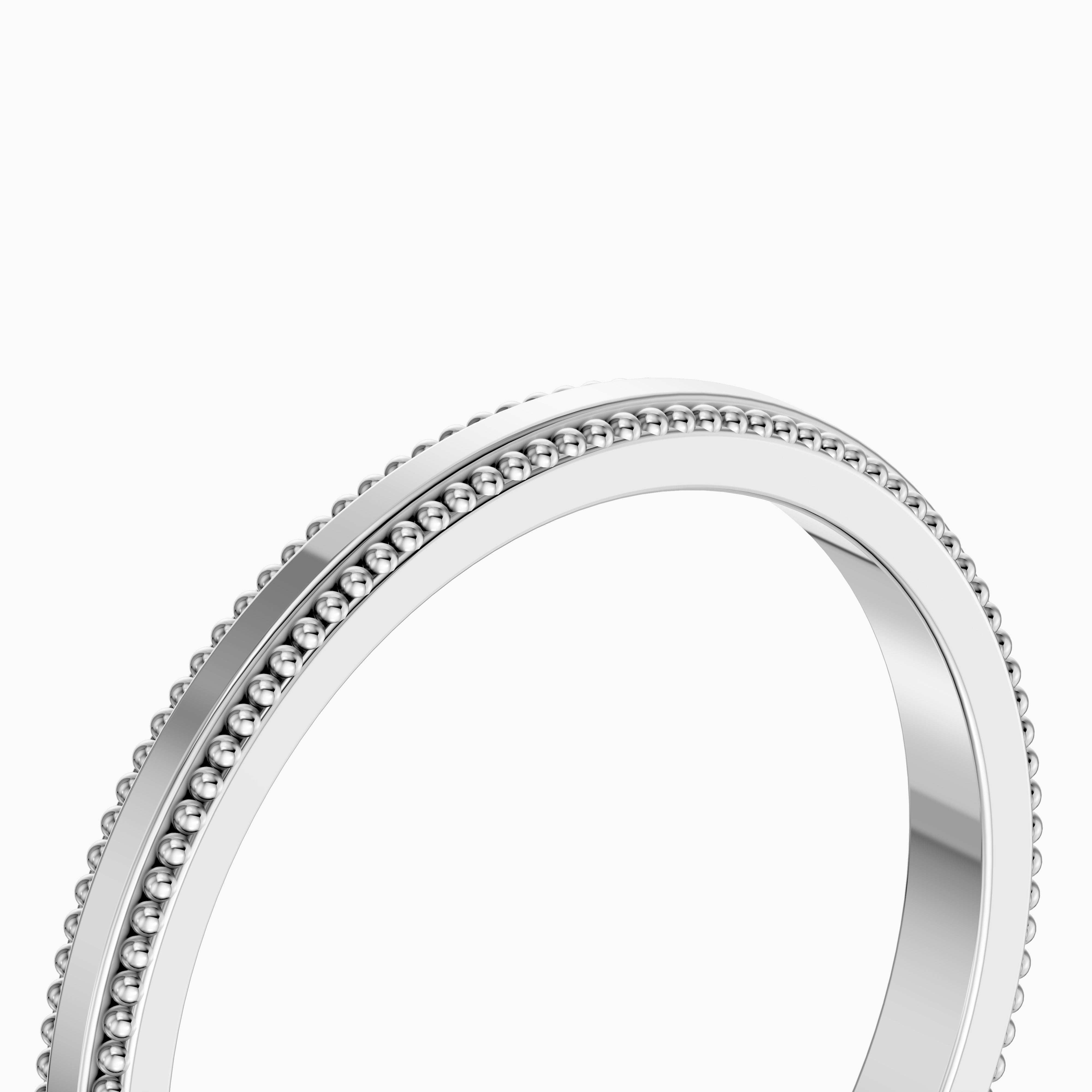 Jenic Flat Milgrain Plain Wedding Band