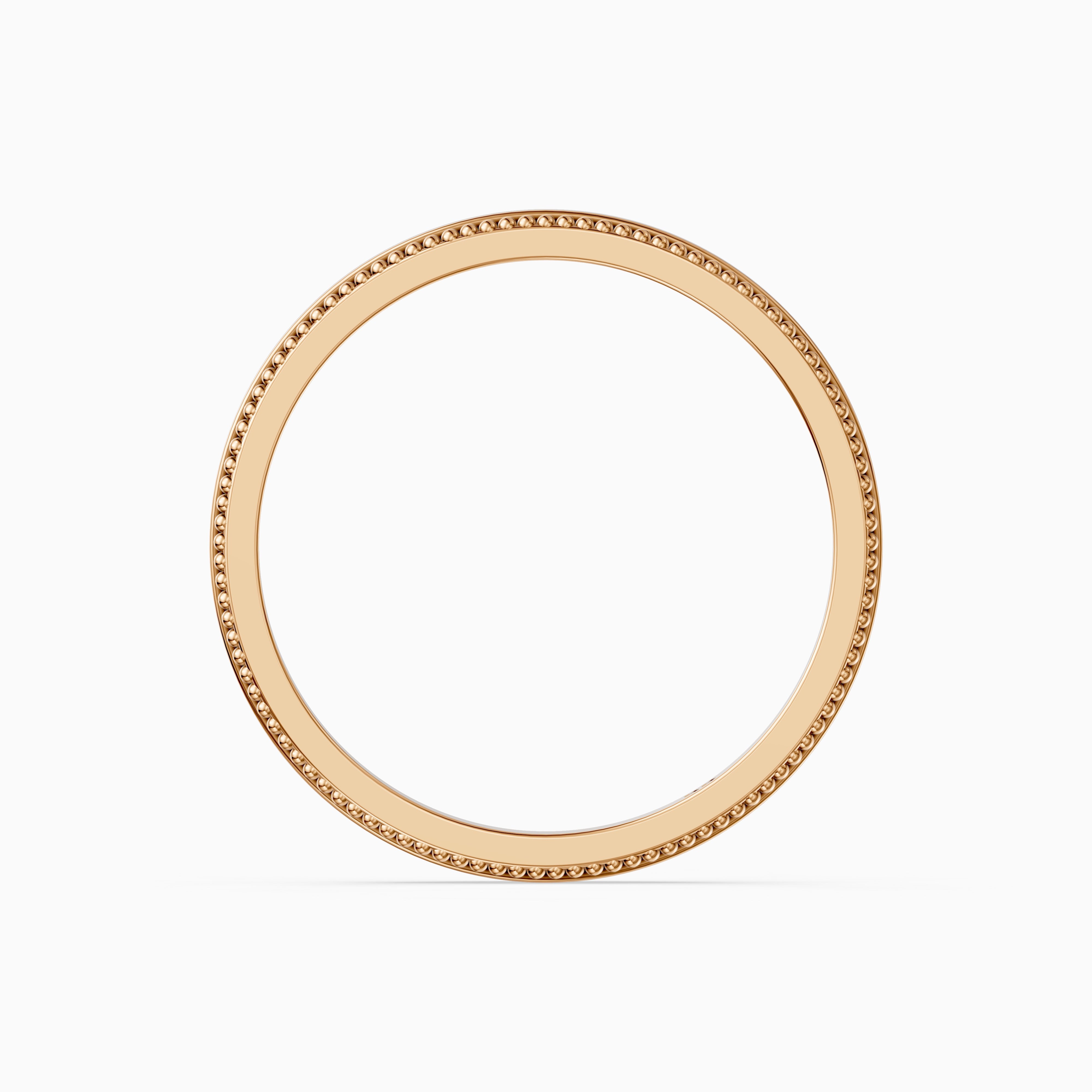 Jenic Flat Milgrain Plain Wedding Band