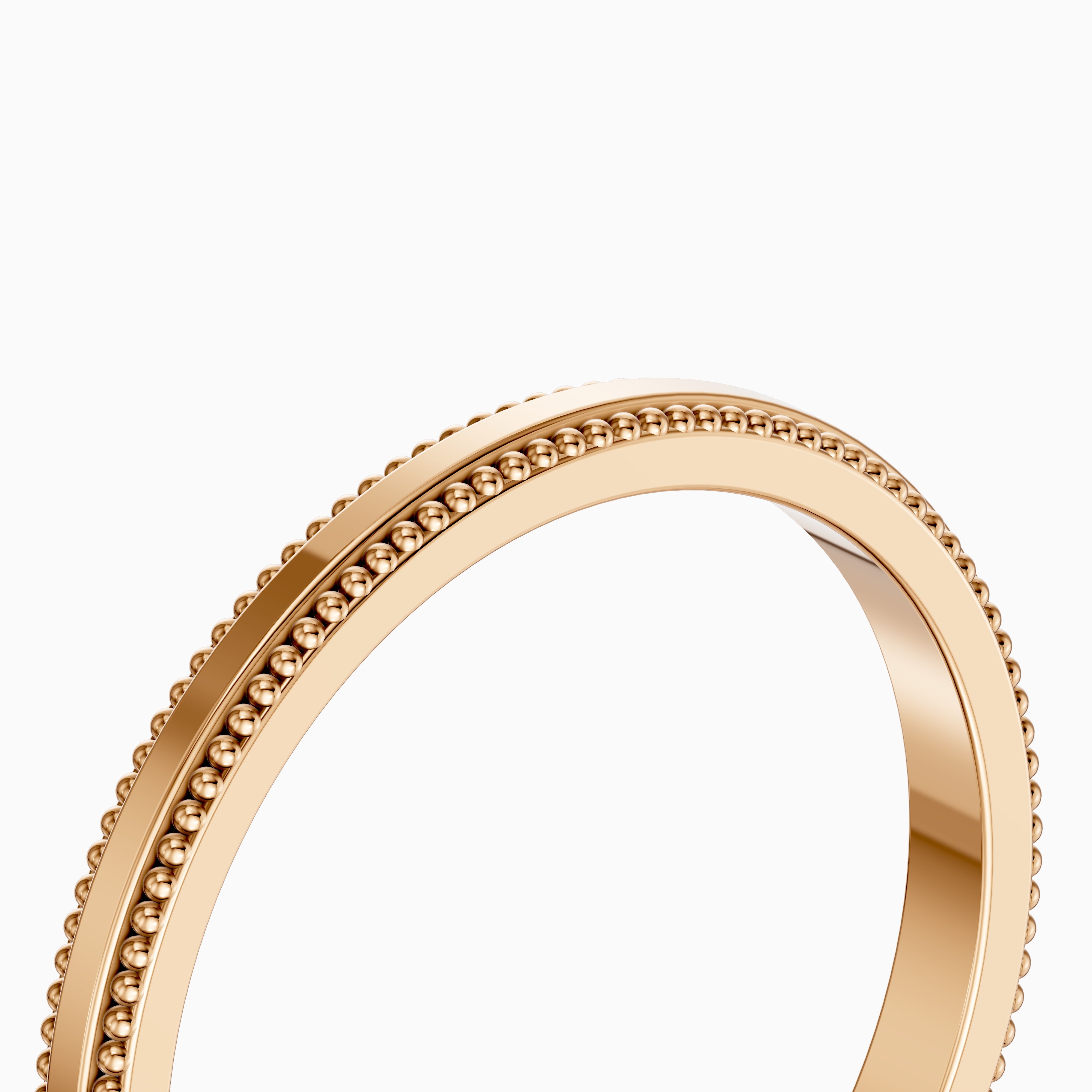 Jenic Flat Milgrain Plain Wedding Band