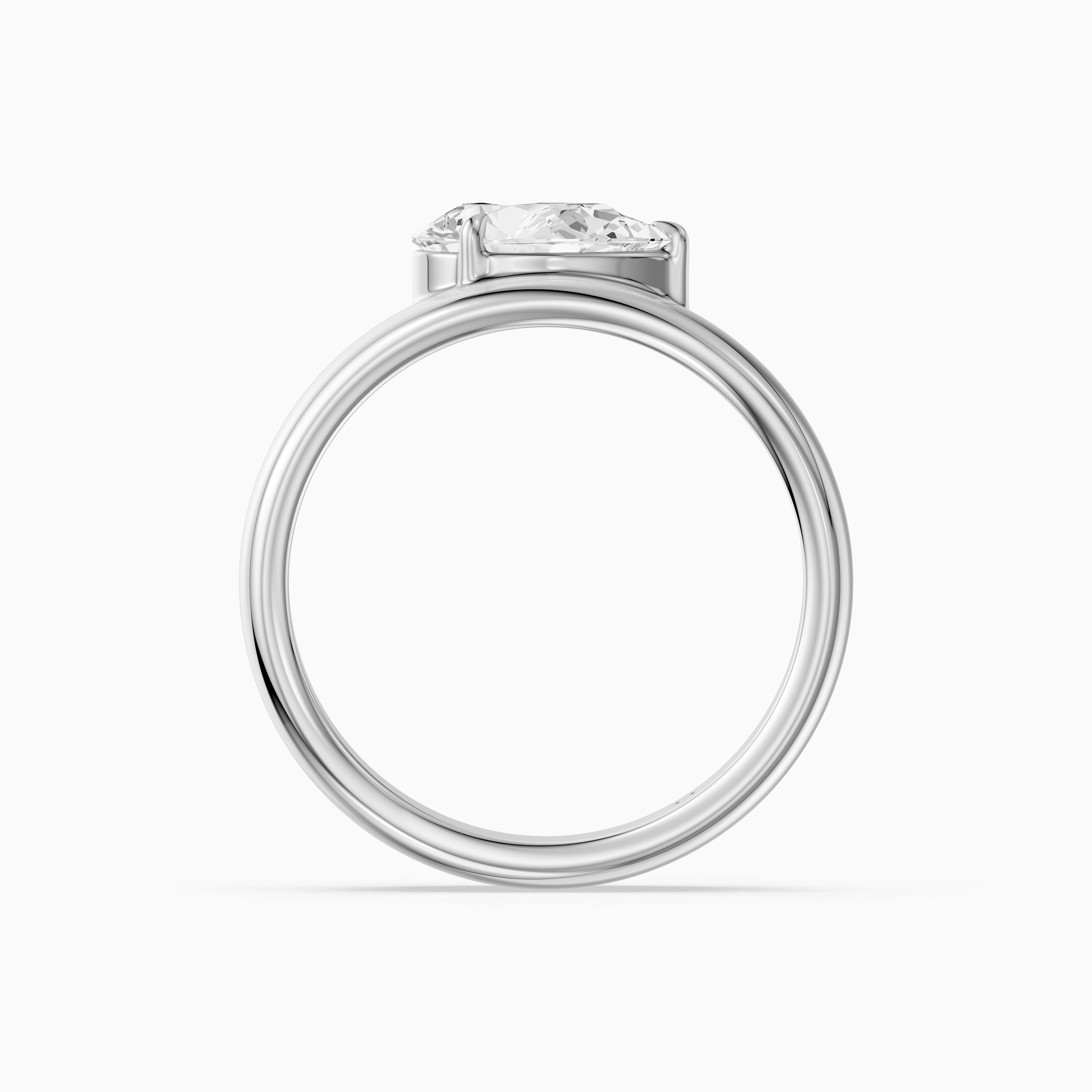 Karter Pear Cut Lab Diamond Prong Set Wide Cigar Band