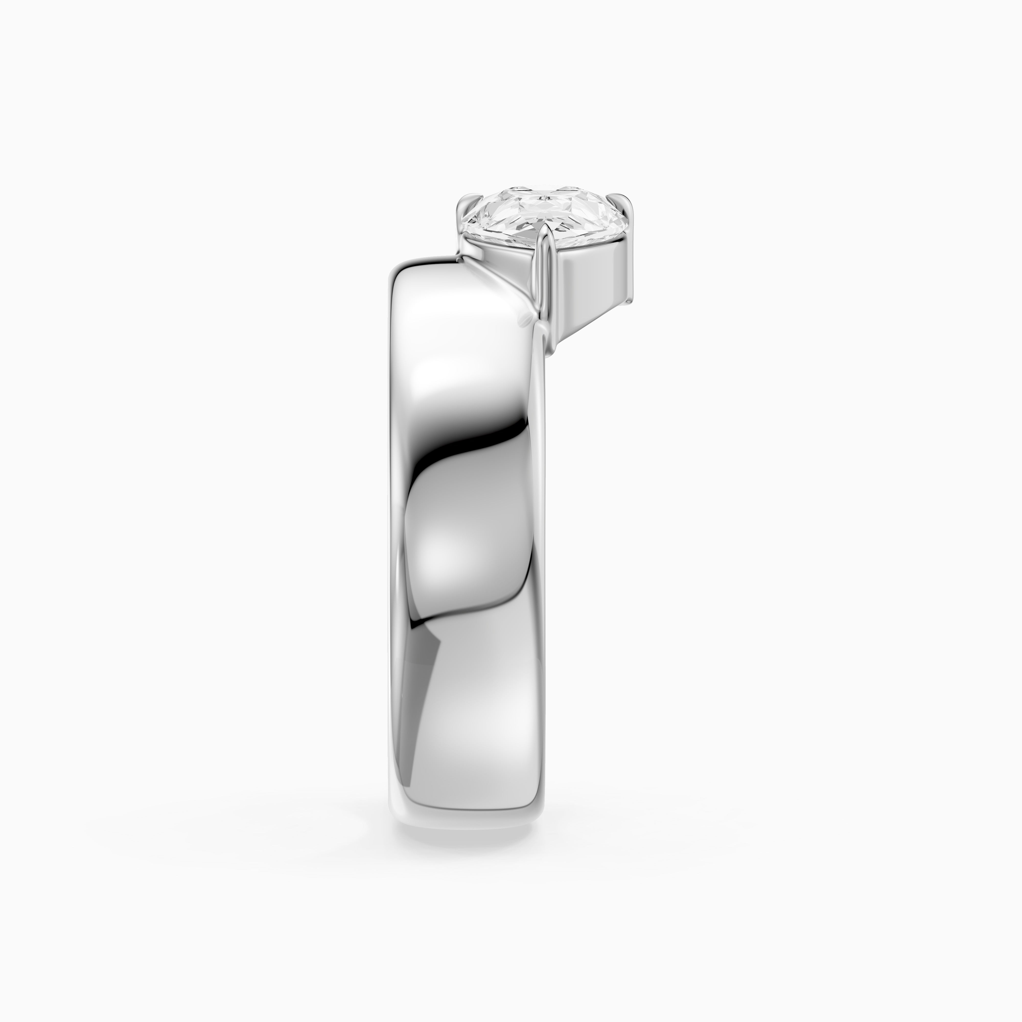 Karter Pear Cut Lab Diamond Prong Set Wide Cigar Band