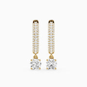 Robin Round Lab Grown Diamond Ball Prong Drop Hoop Earrings
