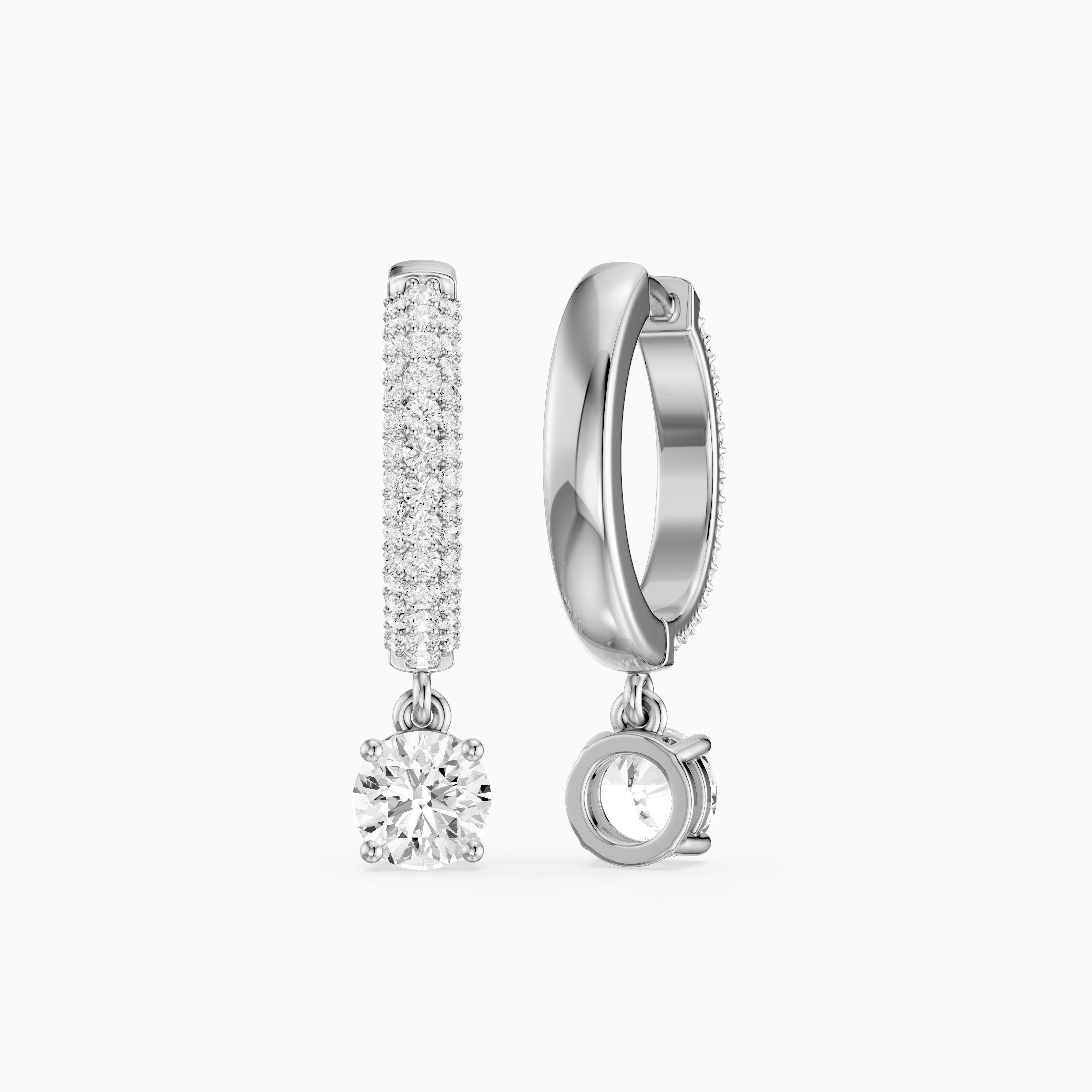 Robin Round Lab Grown Diamond Ball Prong Drop Hoop Earrings