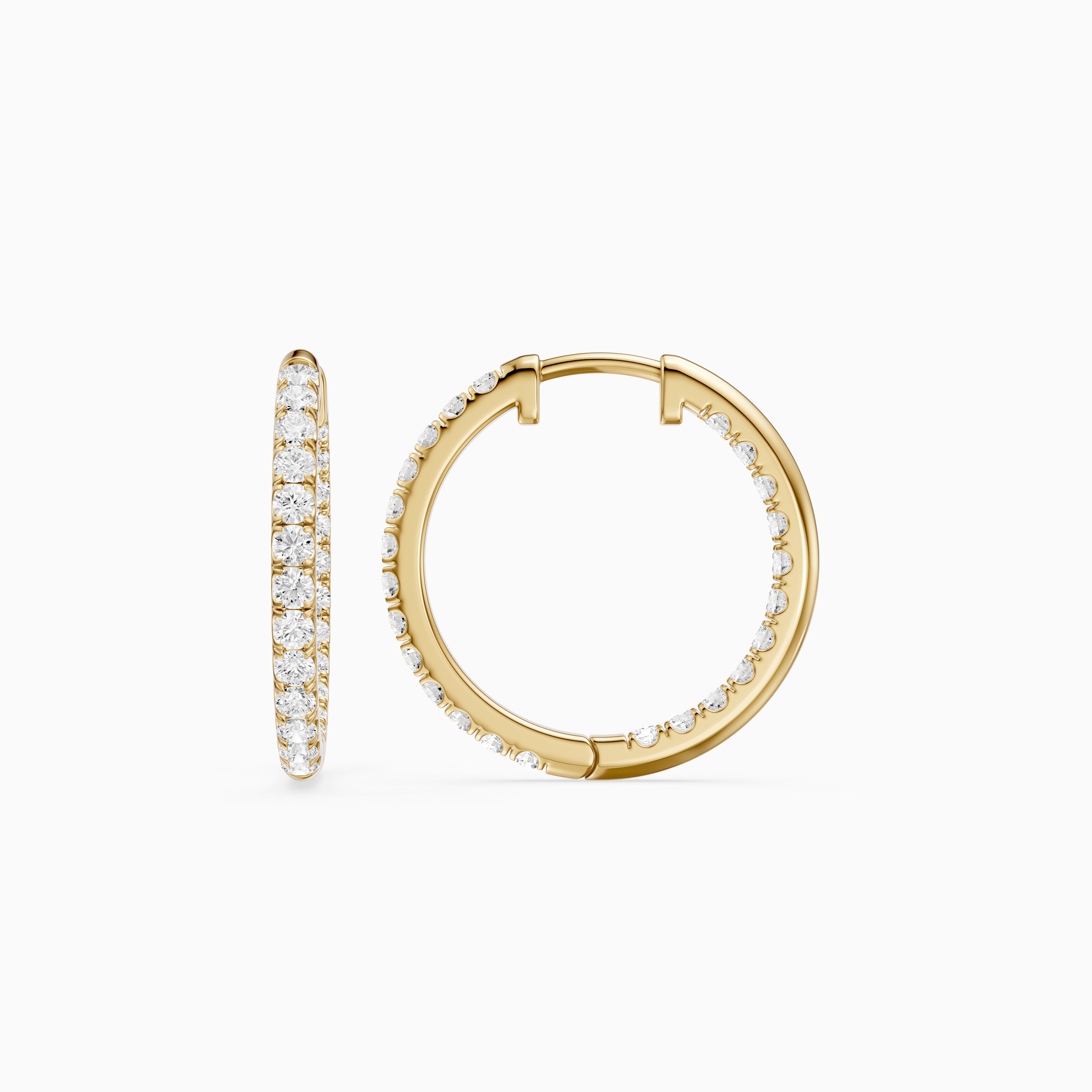 Nella Round Lab Grown Diamond Inside-Out Hoop Earrings
