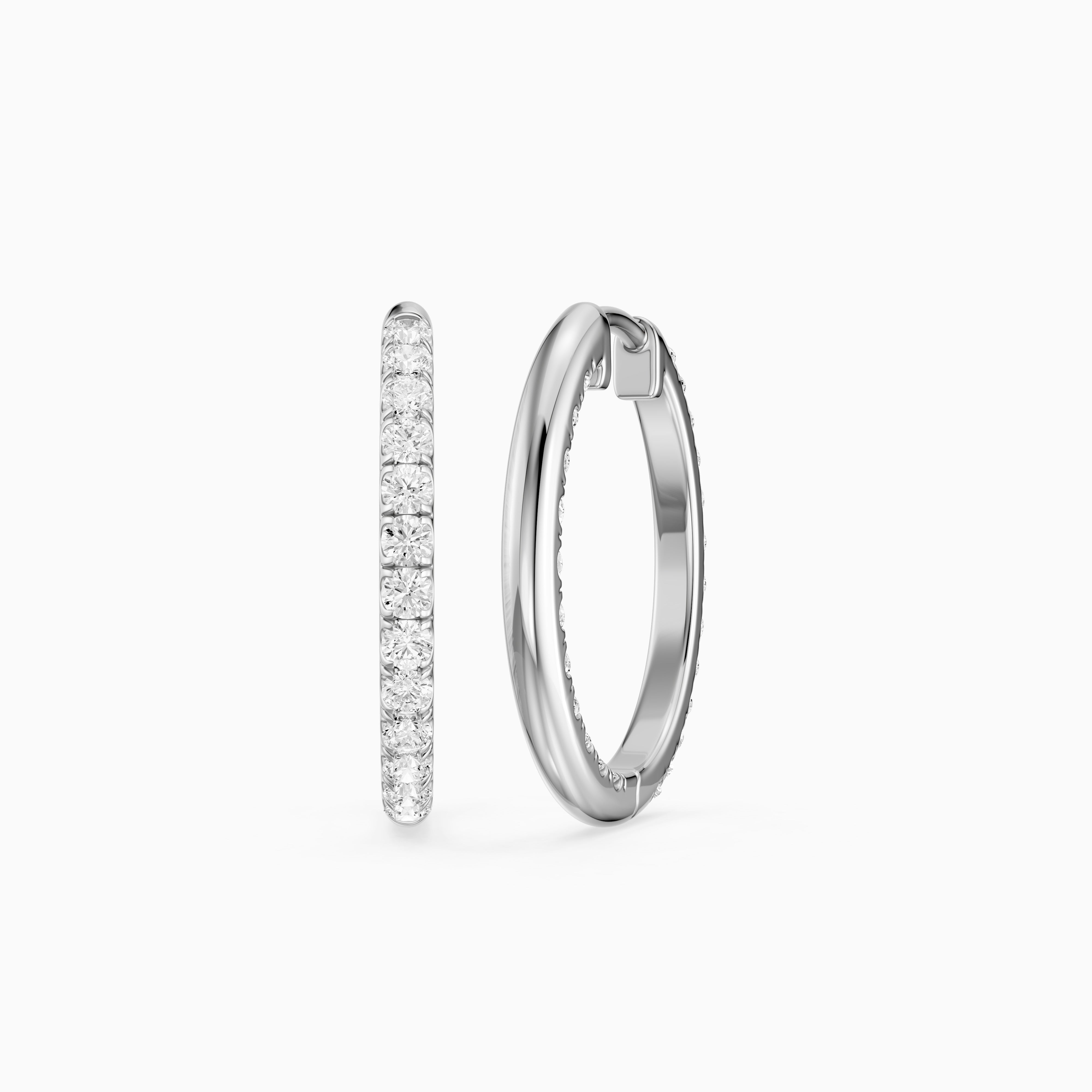 Nella Round Lab Grown Diamond Inside-Out Hoop Earrings