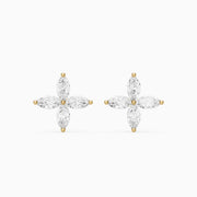 Leire Marquise Cut Lab Grown Diamond Floral Stud Earrings