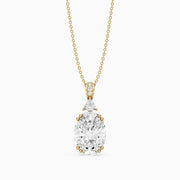 Josephine Oval Cut Lab Grown Diamond Solitaire Pendant Necklace