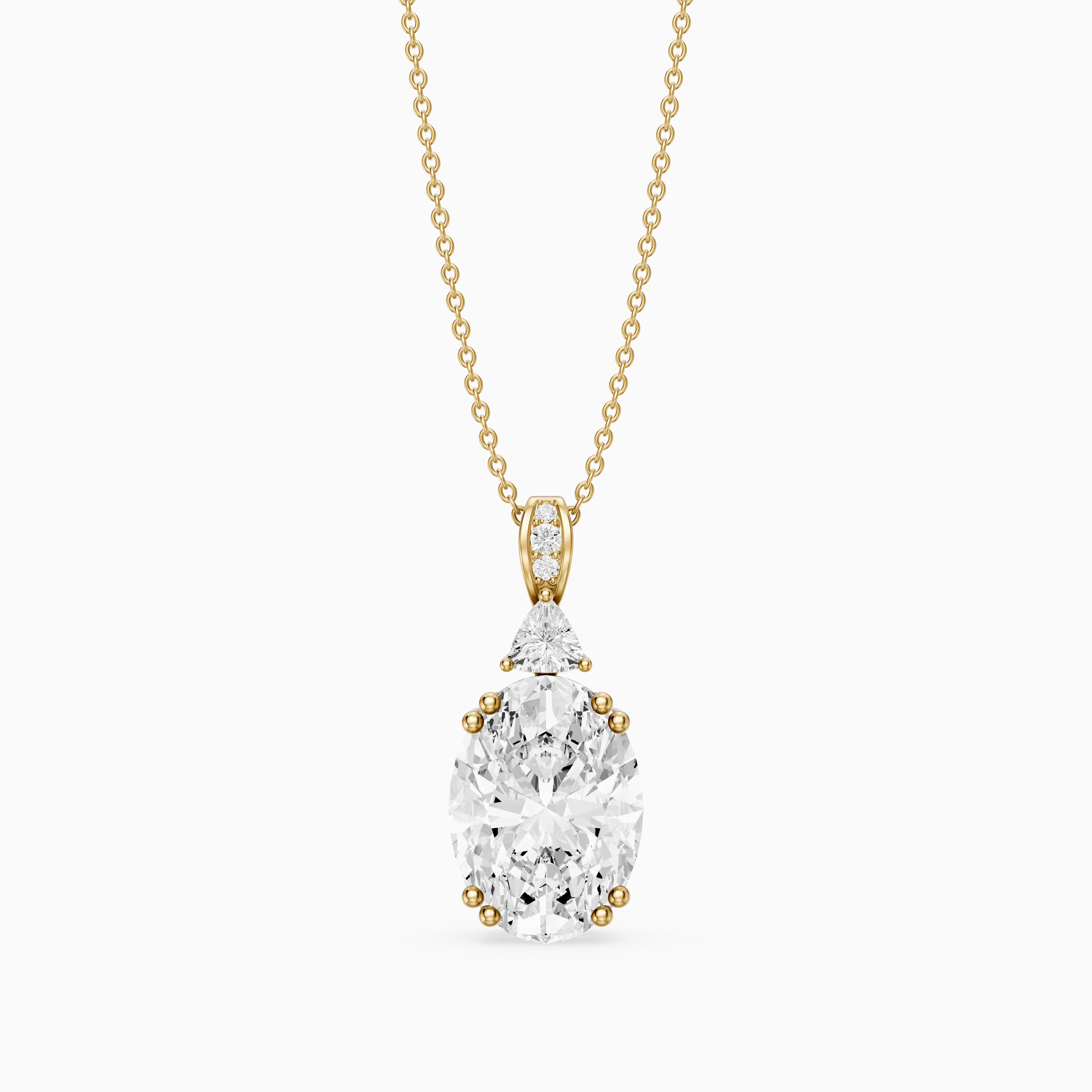 Josephine Oval Cut Lab Grown Diamond Solitaire Pendant Necklace