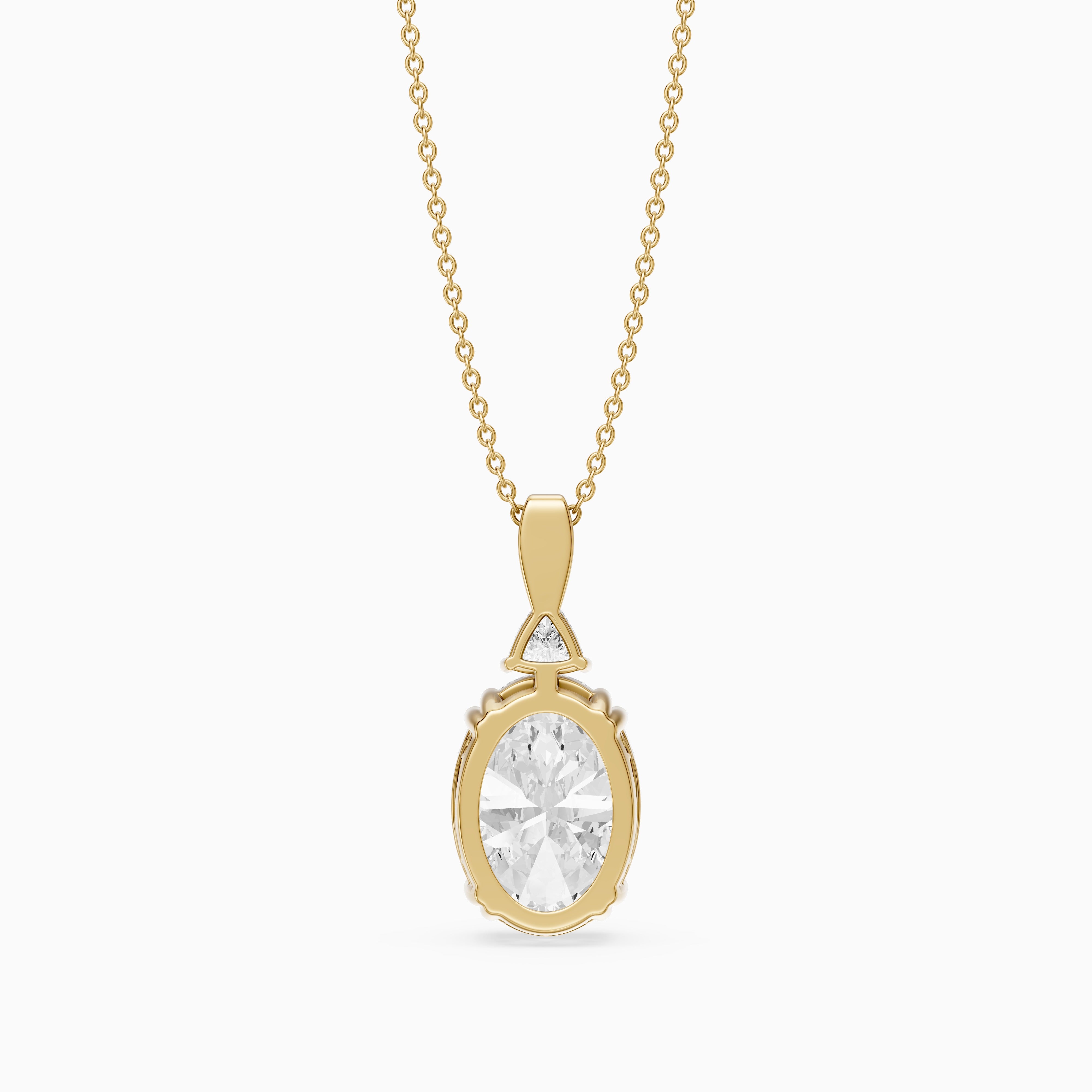 Josephine Oval Cut Lab Grown Diamond Solitaire Pendant Necklace