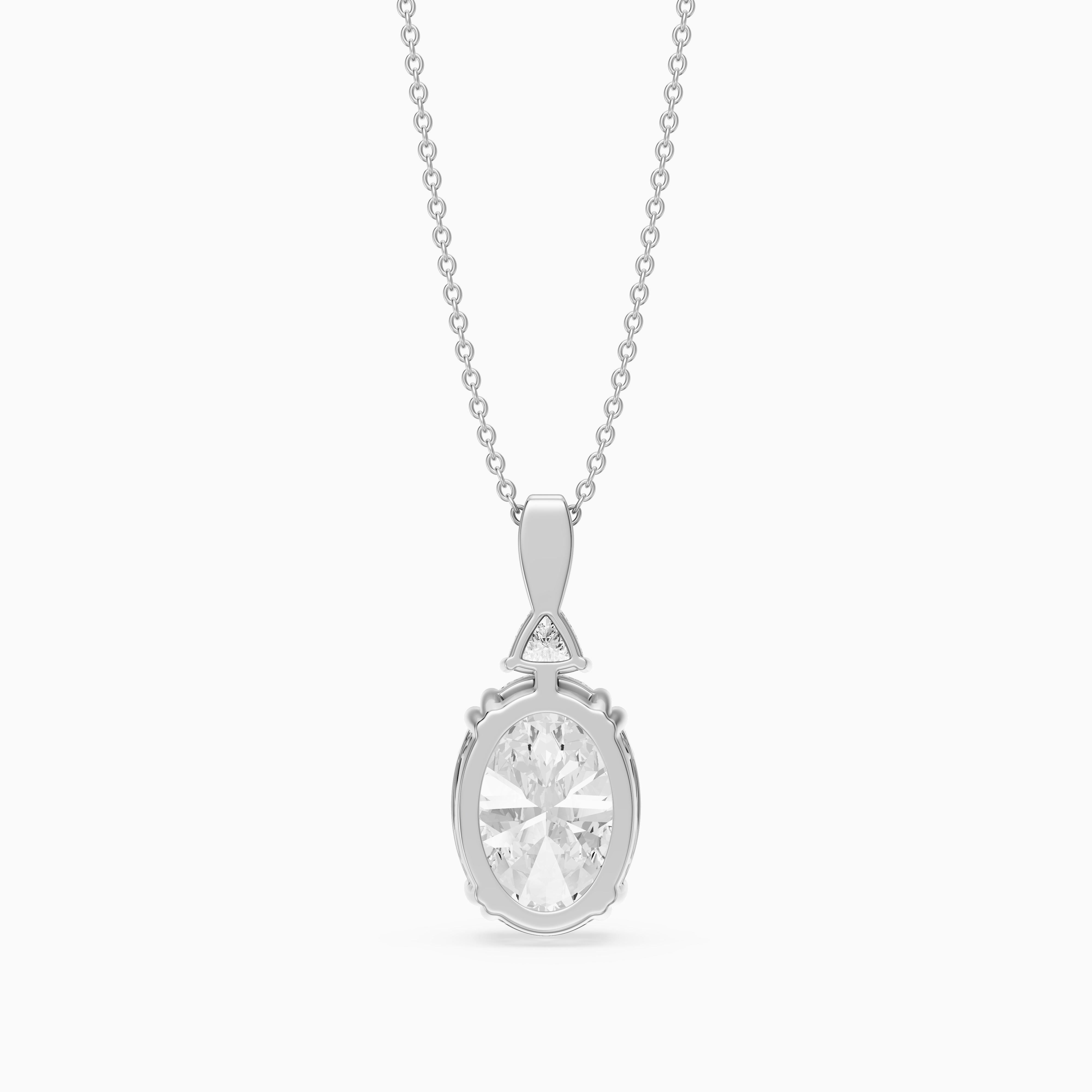 Josephine Oval Cut Lab Grown Diamond Solitaire Pendant Necklace
