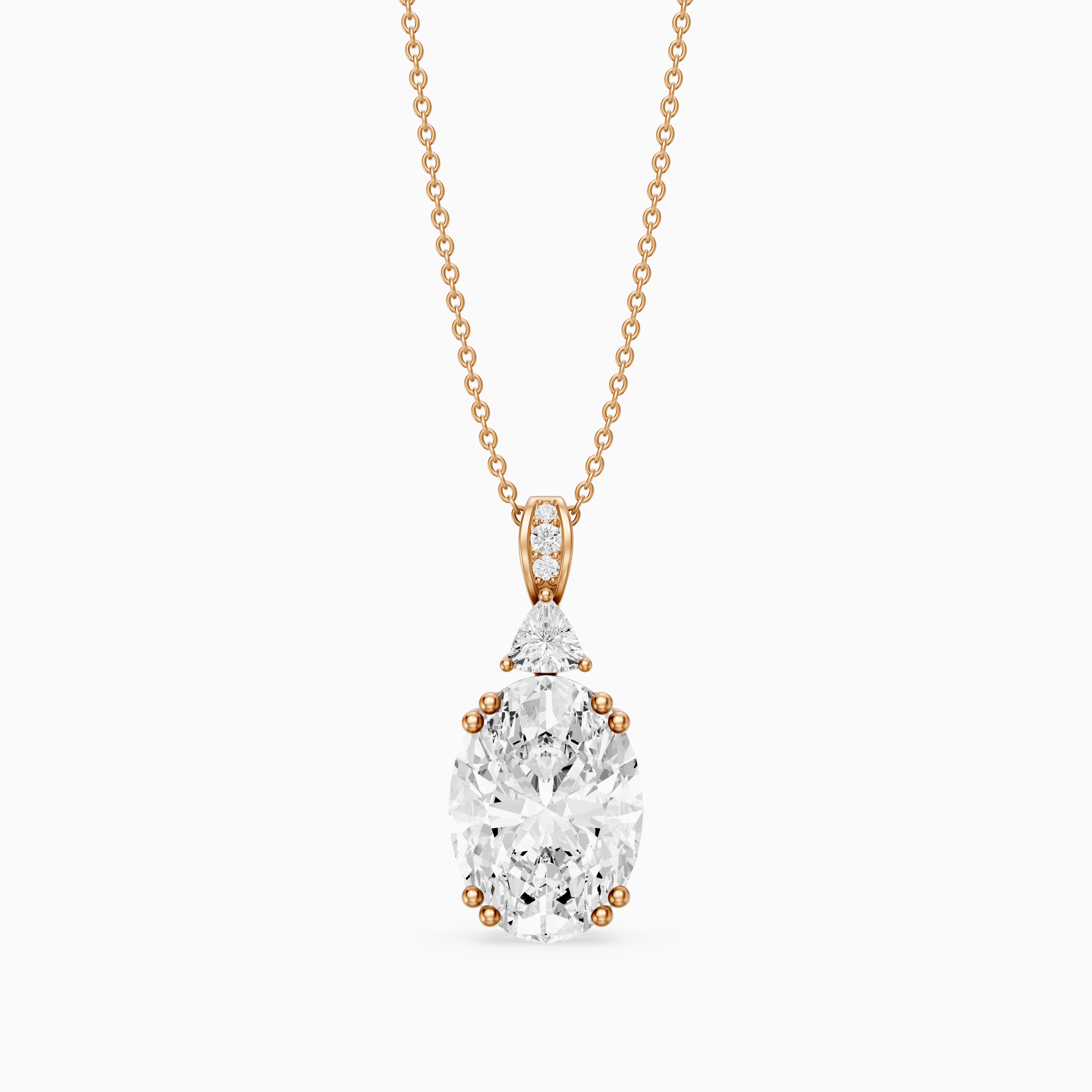 Josephine Oval Cut Lab Grown Diamond Solitaire Pendant Necklace