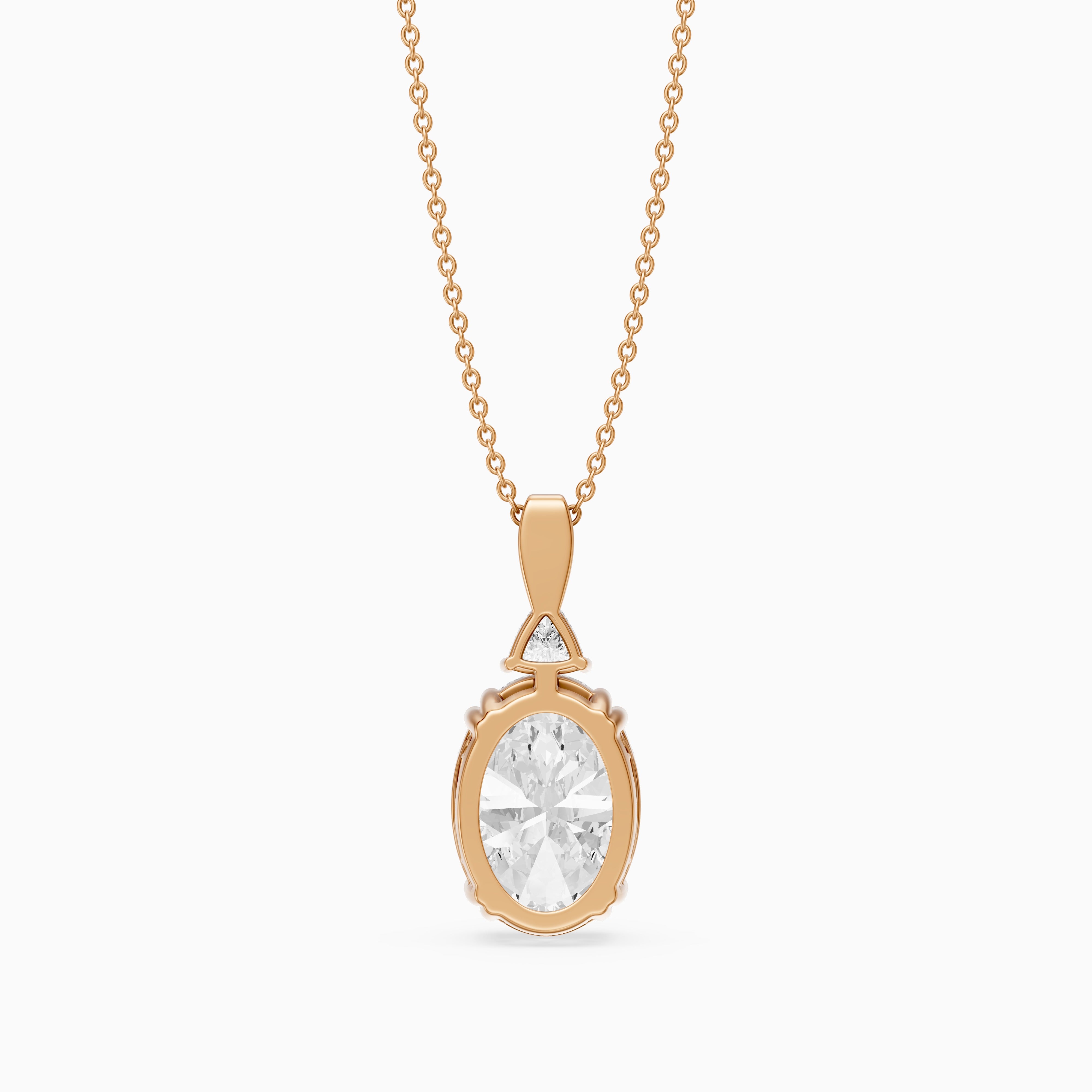Josephine Oval Cut Lab Grown Diamond Solitaire Pendant Necklace