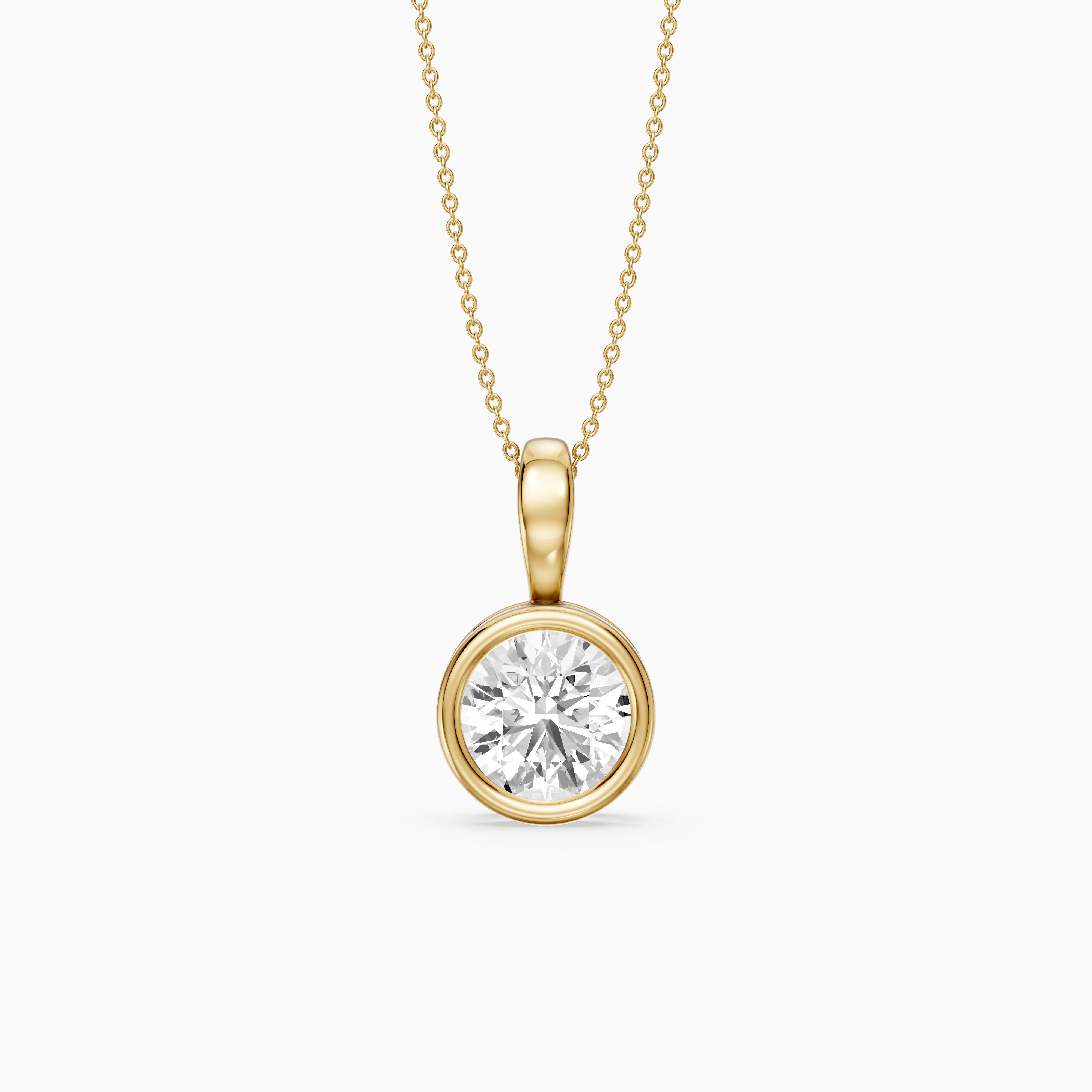 Shiri Round Lab Grown Diamond Bezel Solitaire Pendant