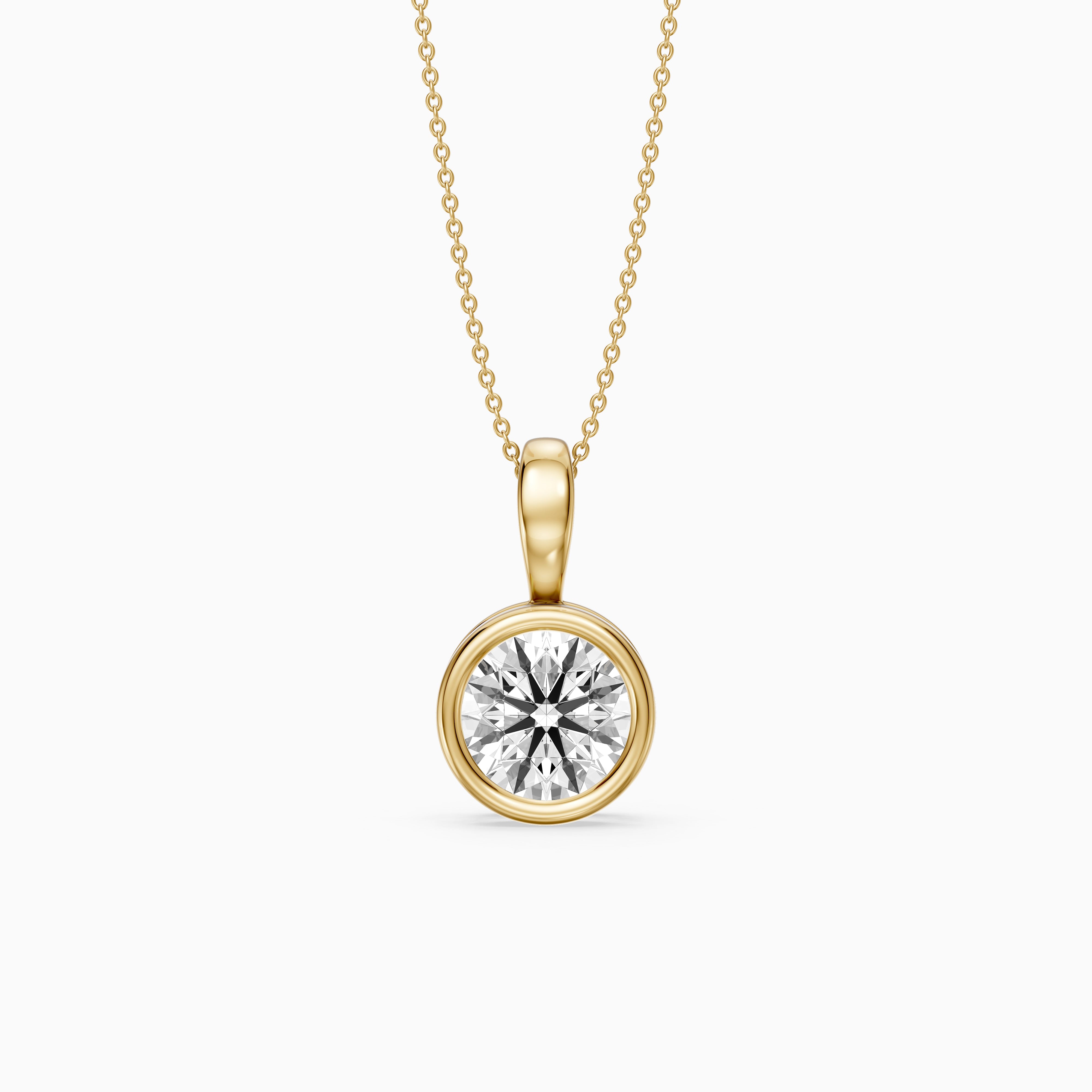Shiri Round Lab Grown Diamond Bezel Solitaire Pendant