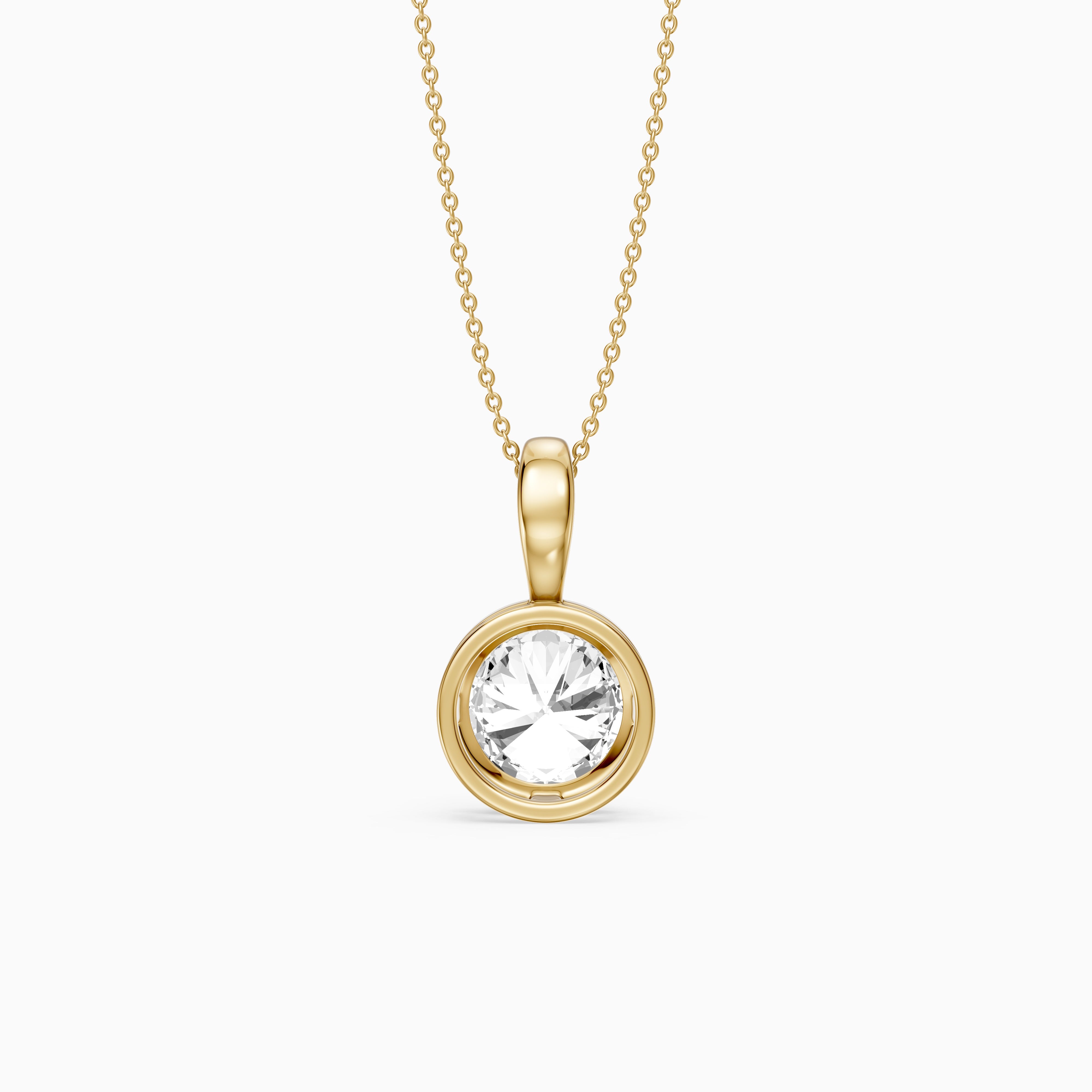 Shiri Round Lab Grown Diamond Bezel Solitaire Pendant