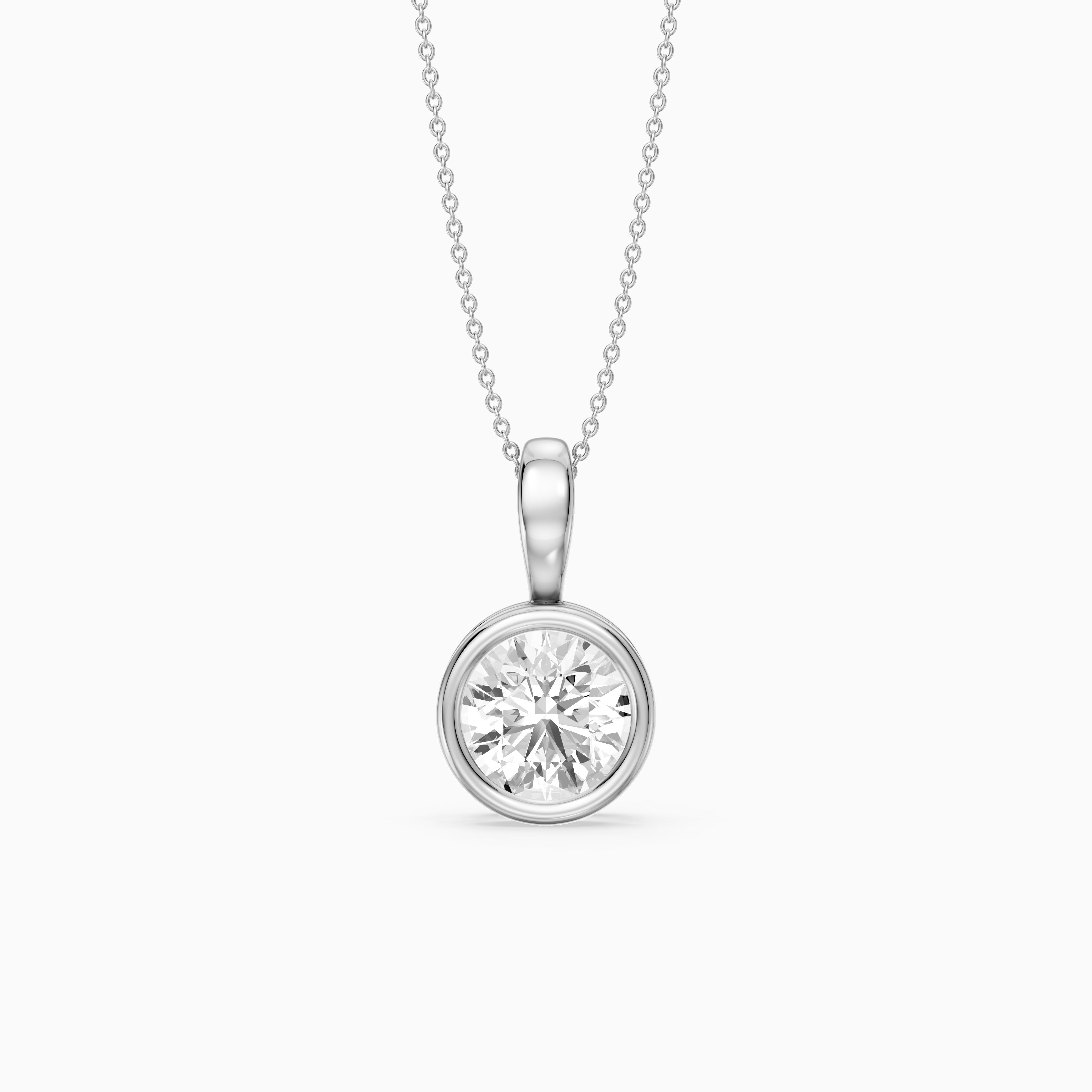 Shiri Round Lab Grown Diamond Bezel Solitaire Pendant
