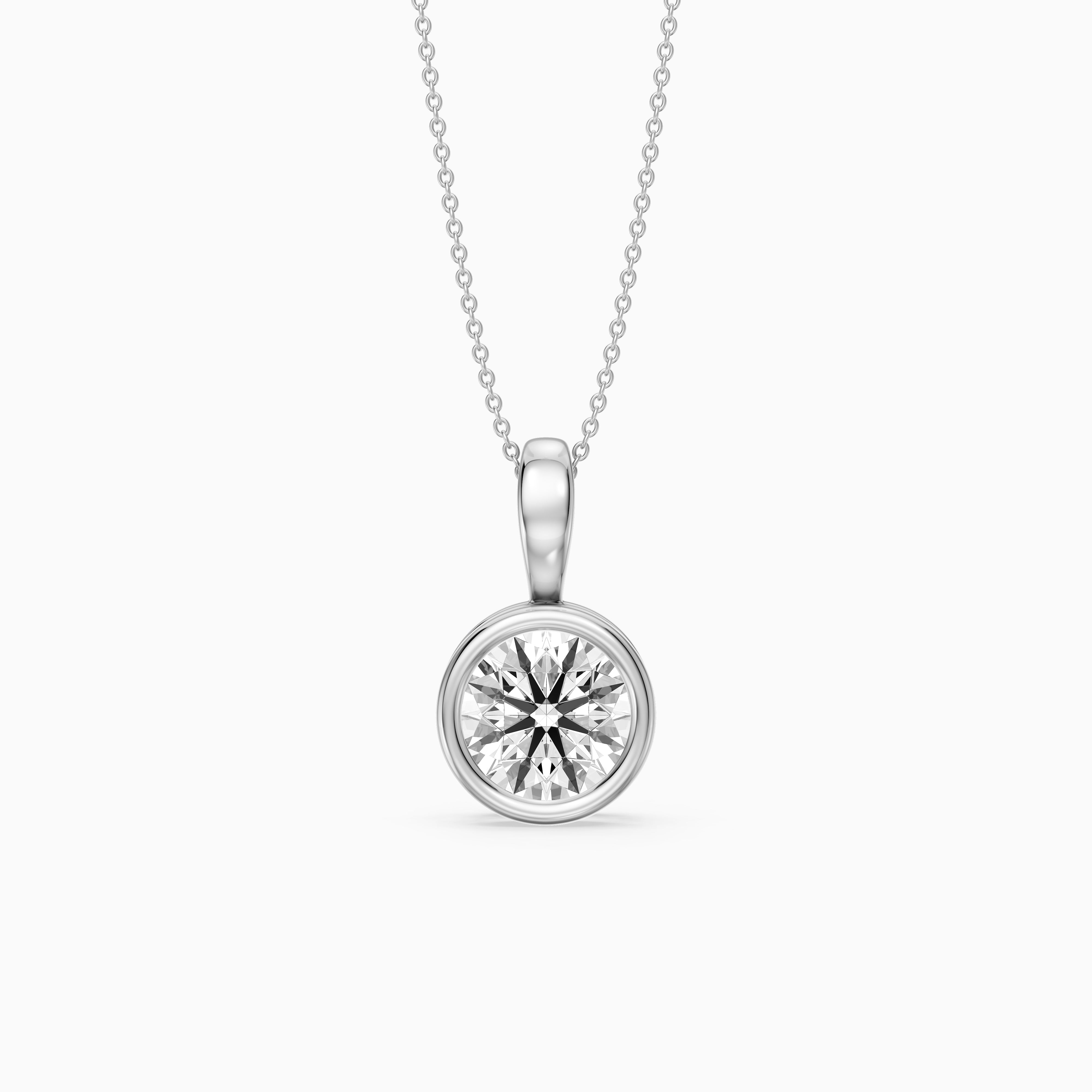 Shiri Round Lab Grown Diamond Bezel Solitaire Pendant
